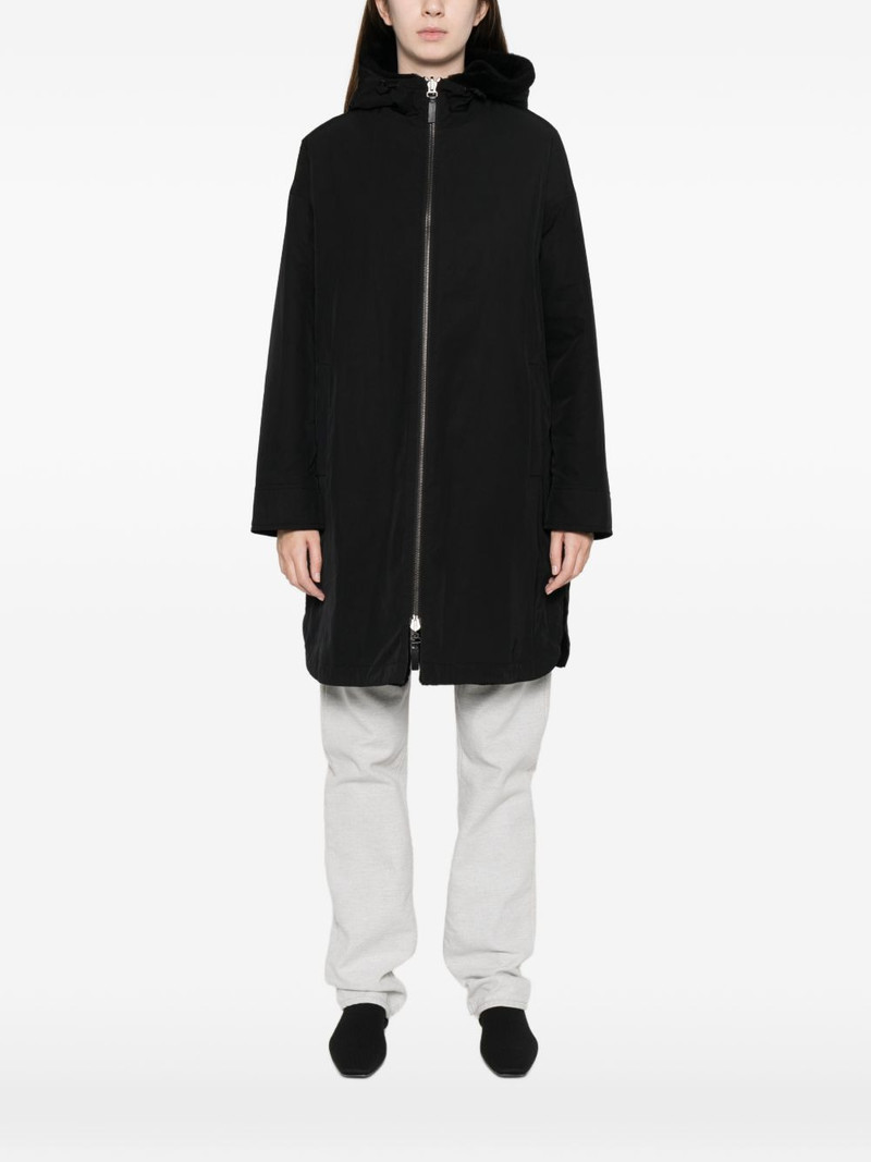 hooded zip-fastening coat 6
