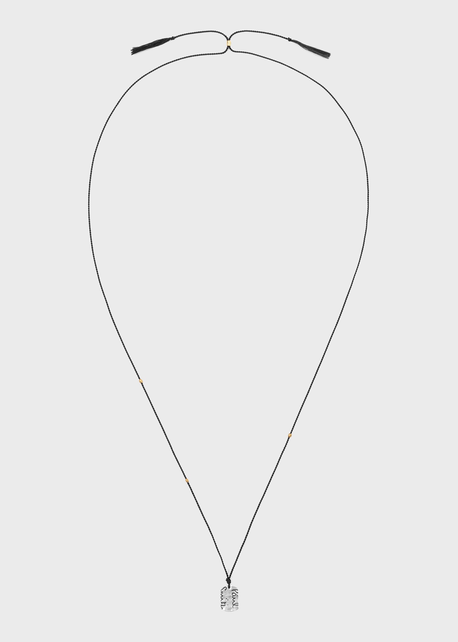 Navy Necklace With Silver Tag - 3