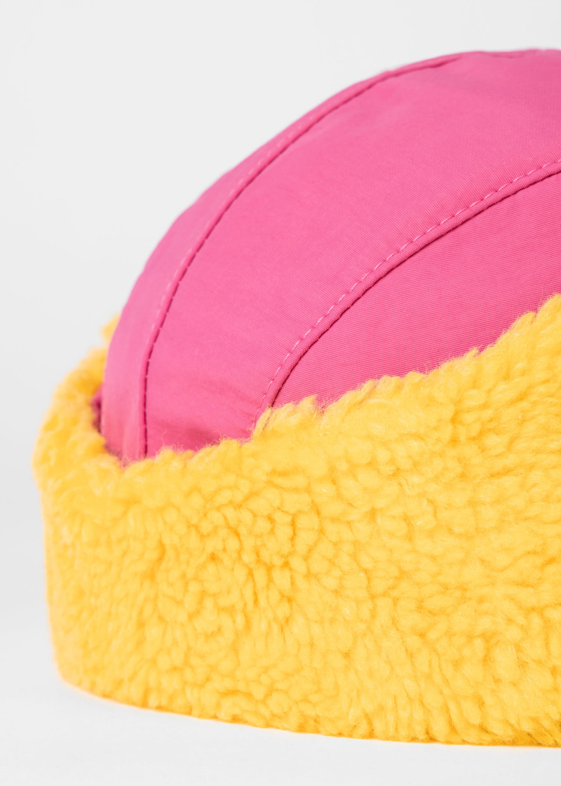 Paul Smith Pink Cap With Faux Shearling Trim outlook
