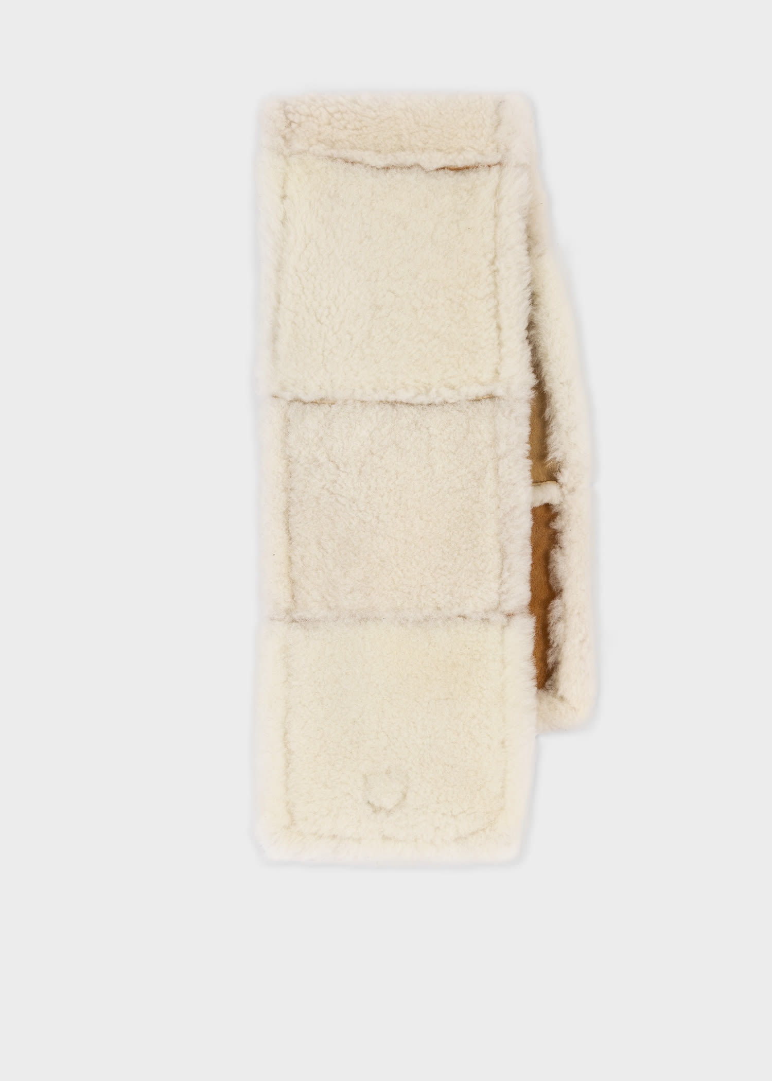 Tan Shearling Patchwork Scarf - 5
