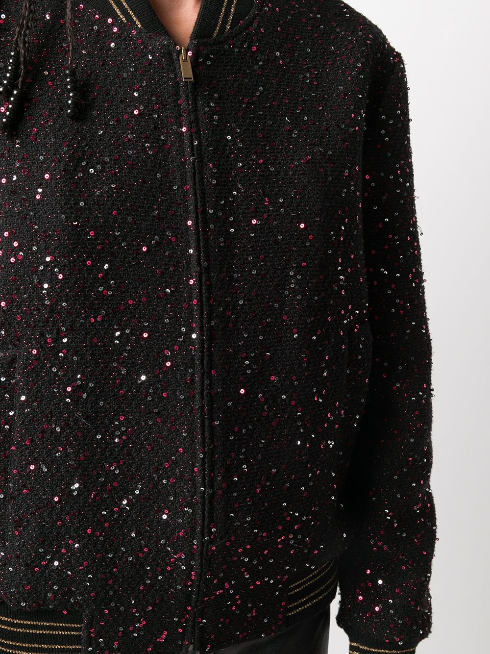 sequinned bomber jacket - 5