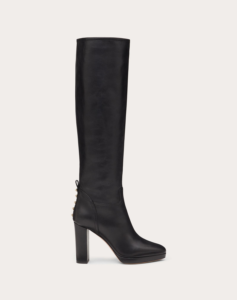 Rockstud Calfskin Leather Platform Boot 100mm 1