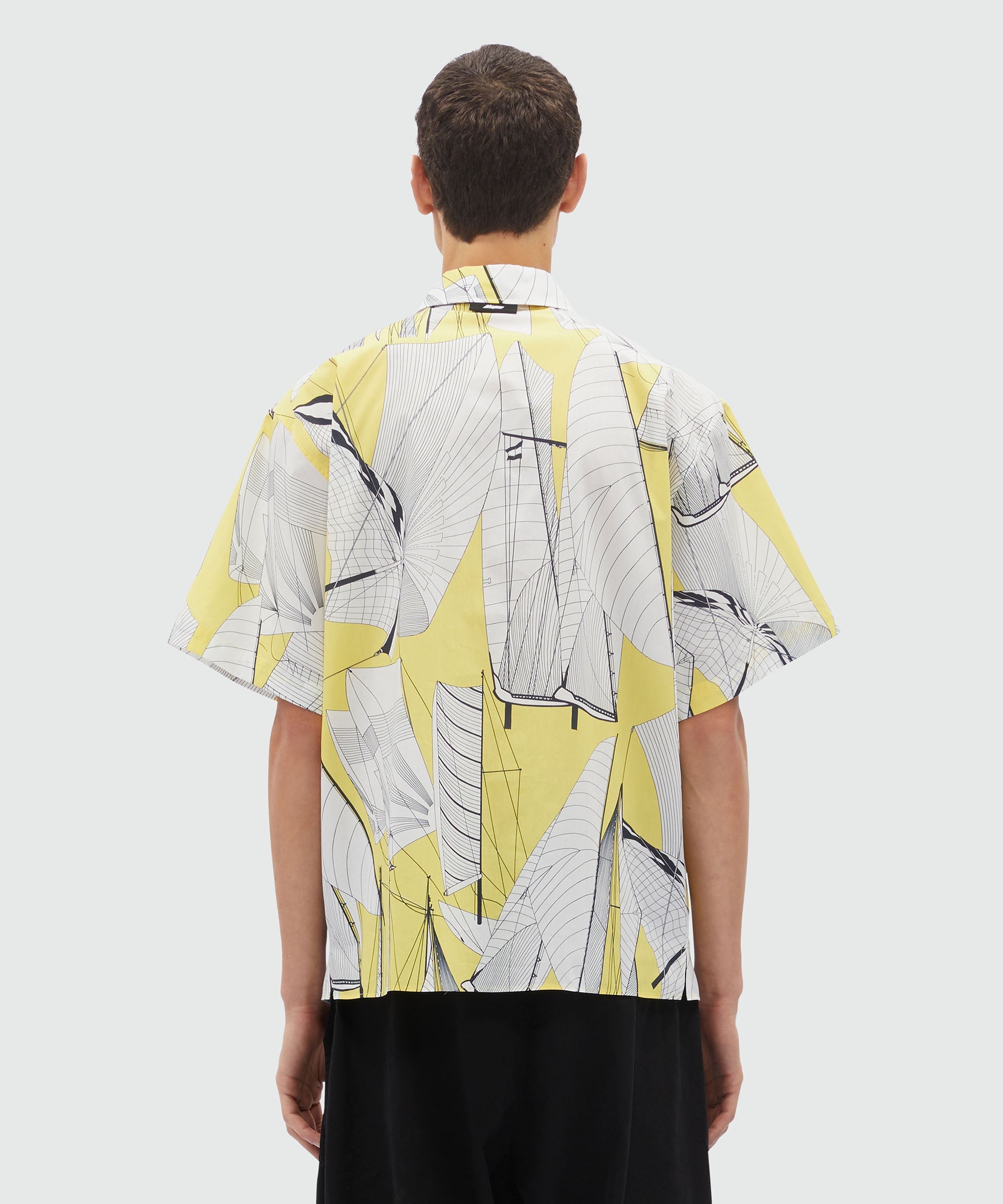 White poplin shirt with "Sail race" print - 3