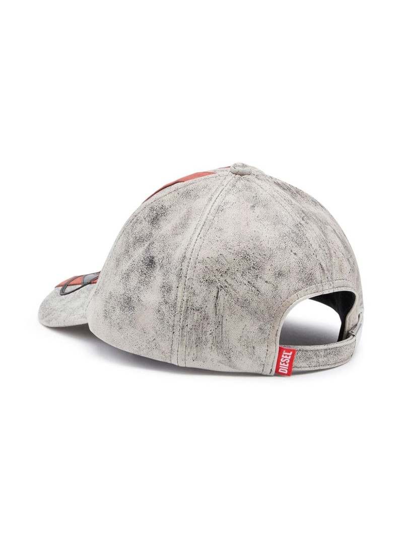 Diesel C-Olav logo-patch leather cap outlook