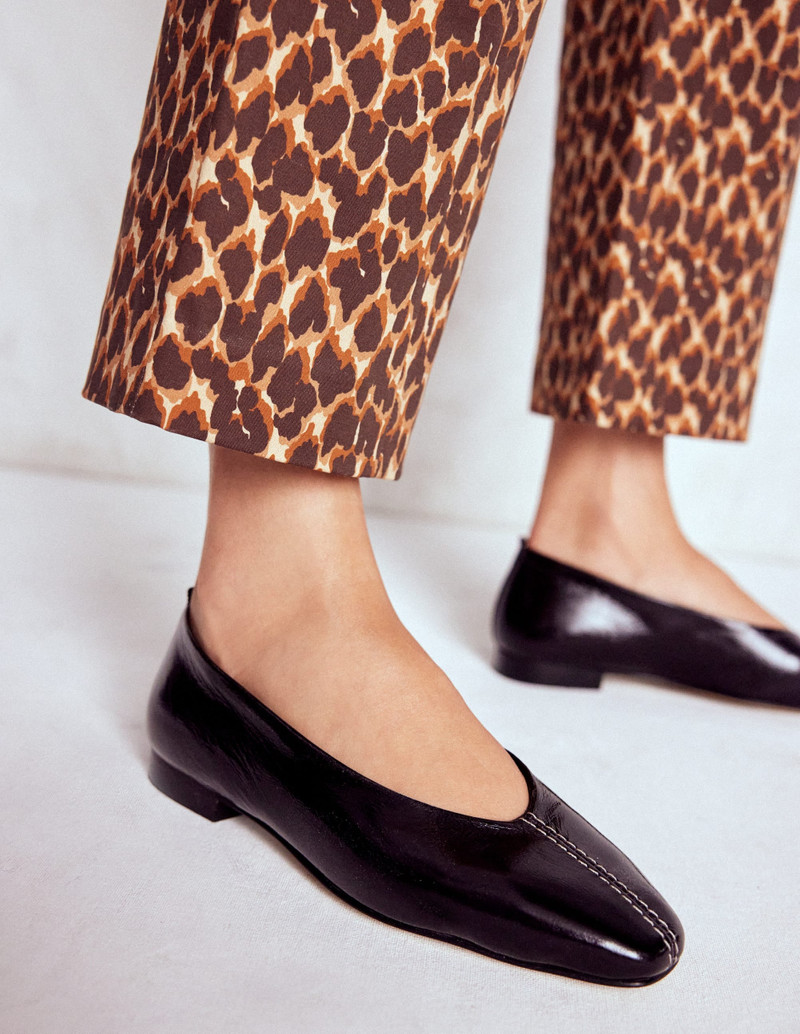 BODEN High Cut Stitch Detail Flats-Deep Oxblood outlook