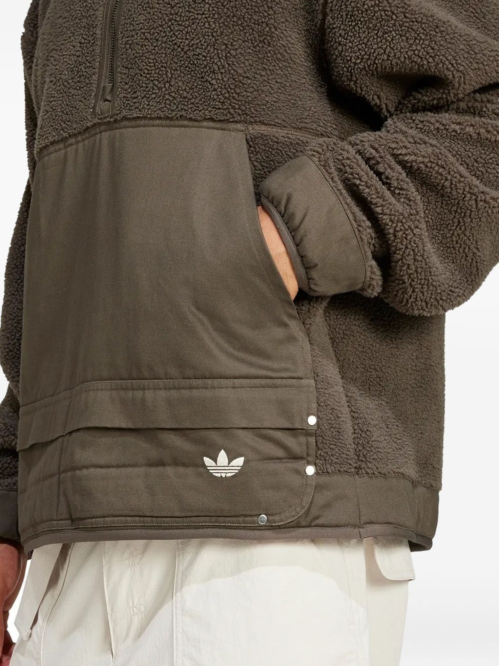 borg-panelled half-zip sweatshirt - 5