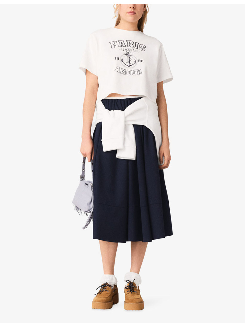 maje Sailor-Print Short-Sleeved Cotton-Jersey T-Shirt outlook