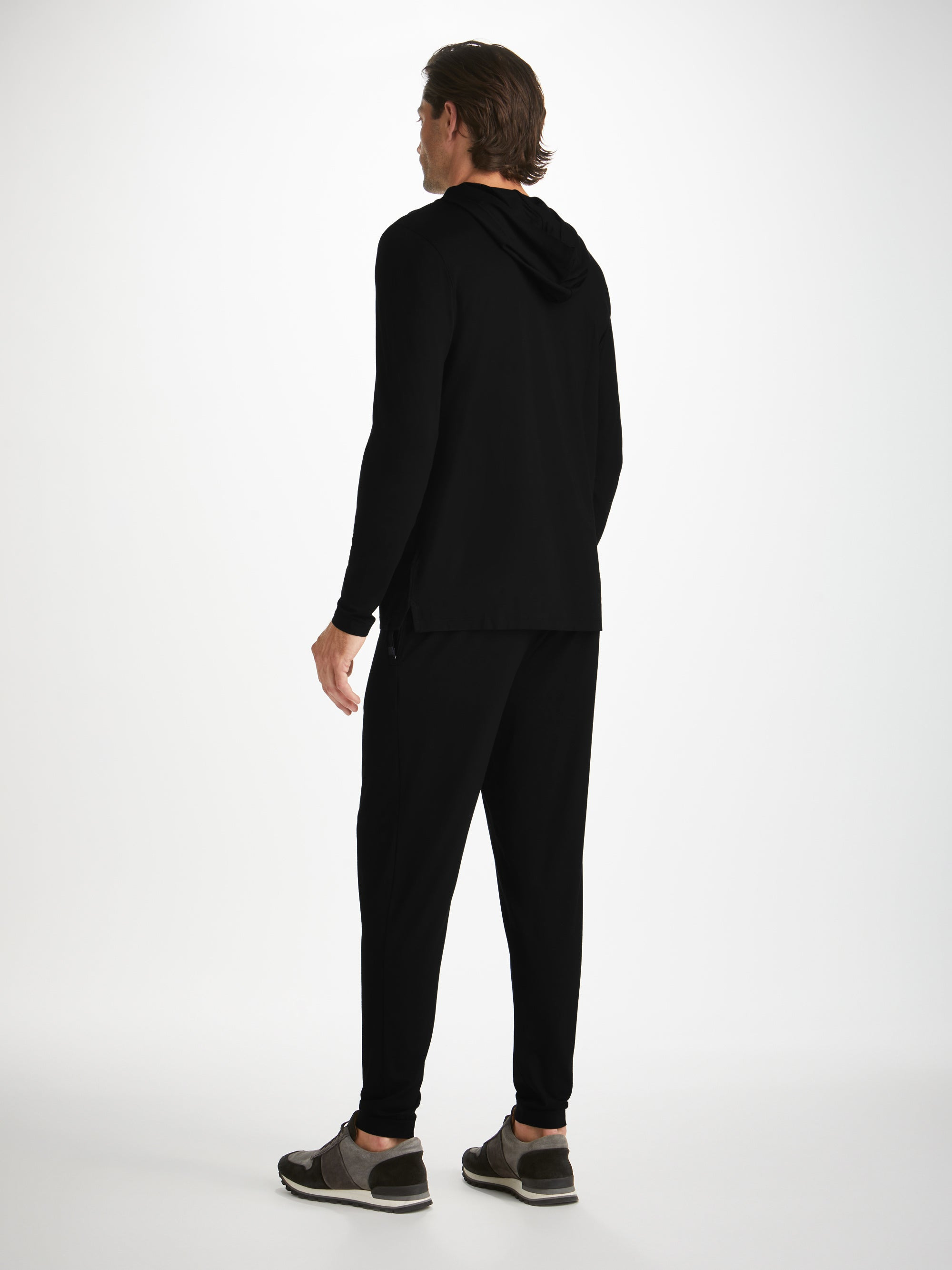 Men's Pullover Hoodie Basel Micro Modal Stretch Black - 4