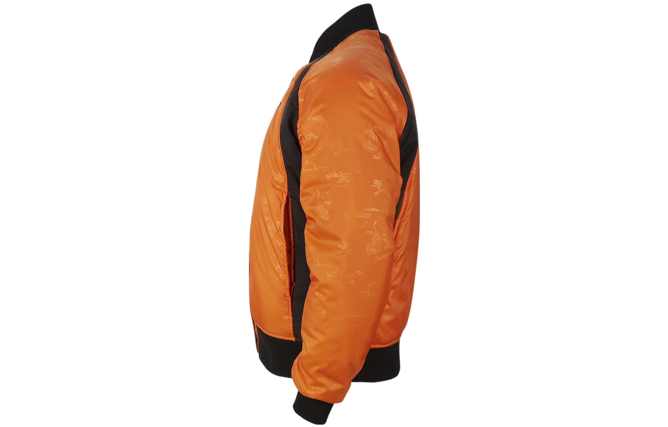 Men's Jordan Logo Embroidered Reversible Aviator Padded Clothes Black Jacket DO4085-010 - 5