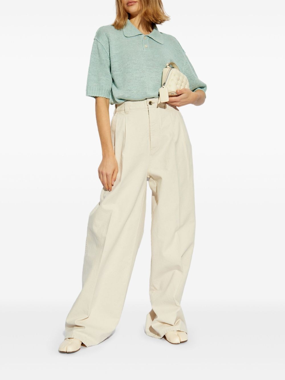cotton wide-leg trousers - 2