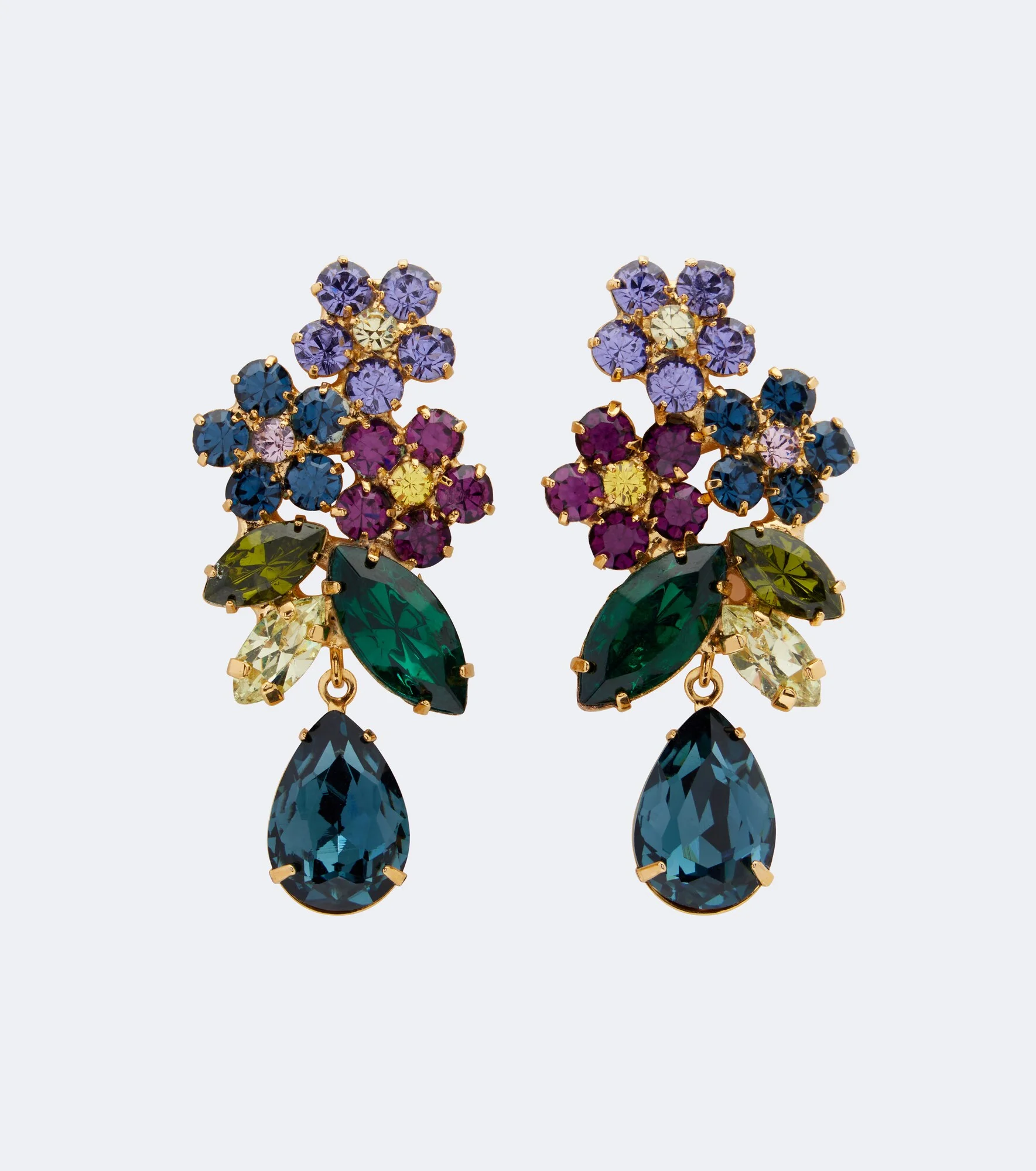 Bouquet embellished drop earrings - 1