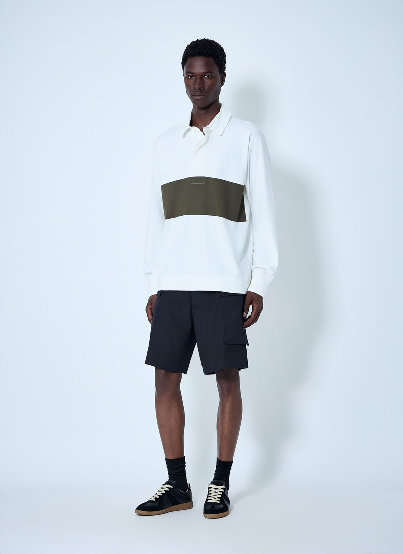 MARGARET HOWELL Panelled Long Sleeve Polo Shirt outlook