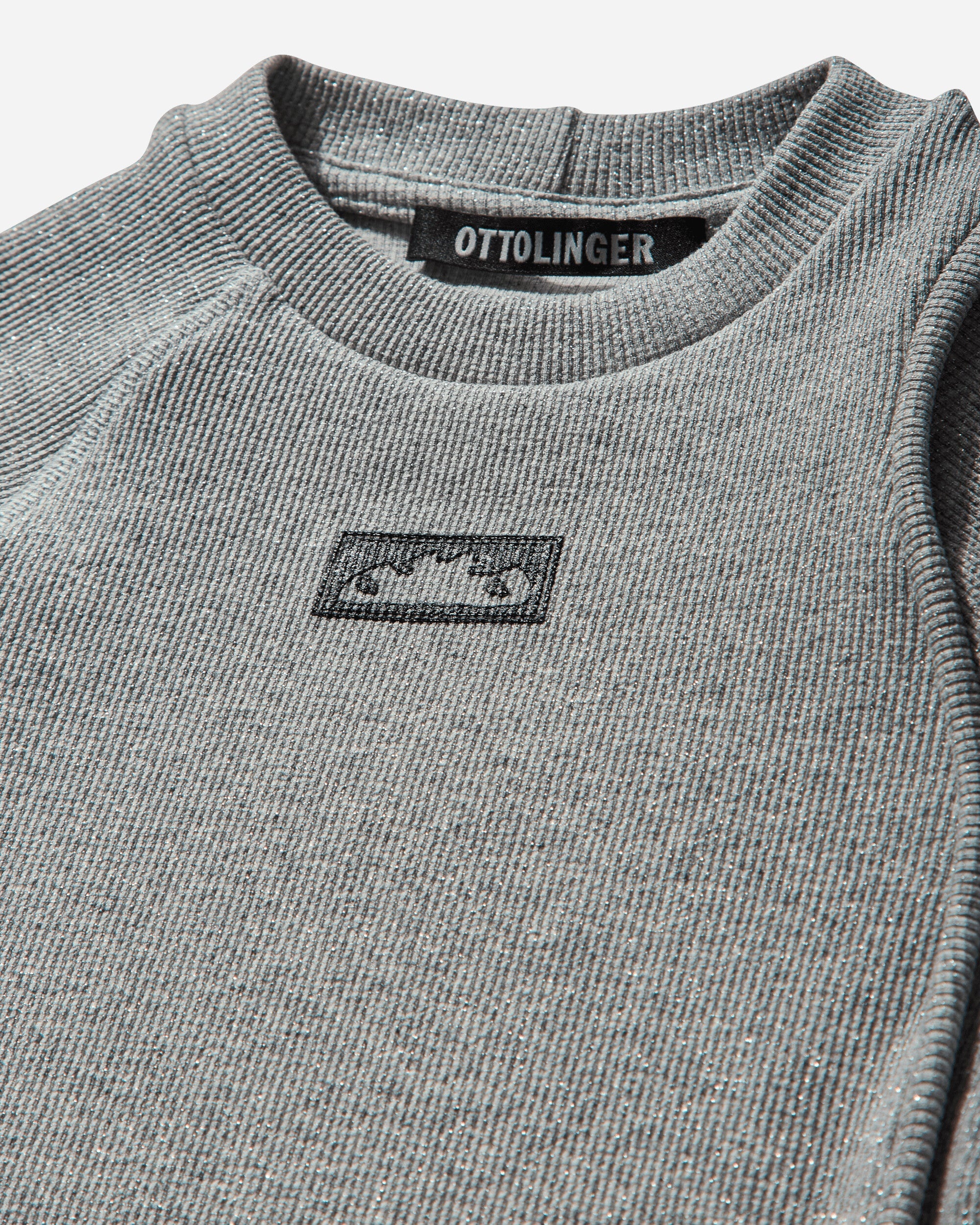 Women's Decontructed Rib T-Shirt Silver Melange - 3