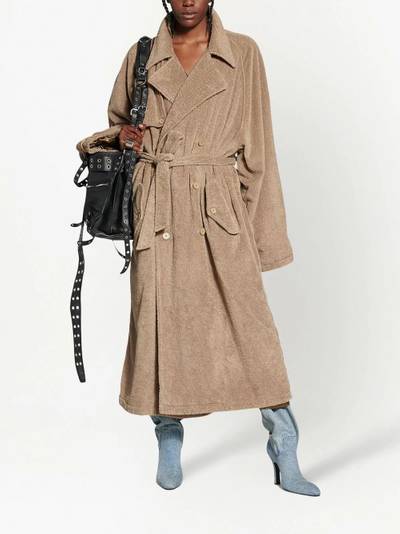 BALENCIAGA towelling-finish cotton trench-coat outlook