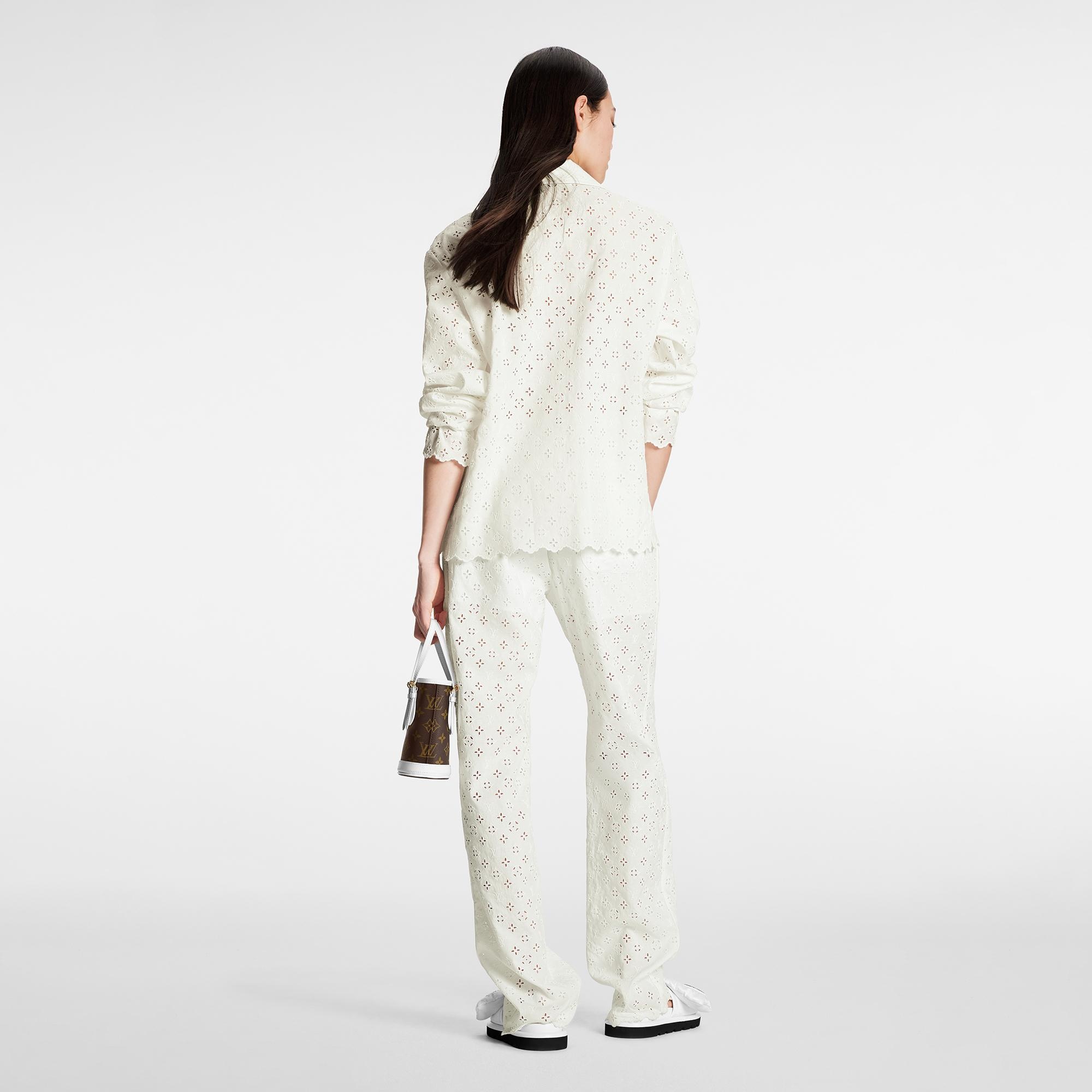 Broderie Anglaise Monogram Pajama Pants - 3