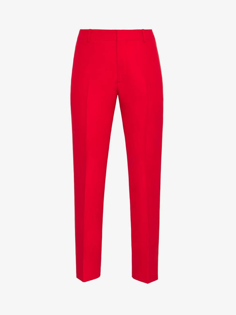 Men's Tailored Cigarette Trousers in Red - 1