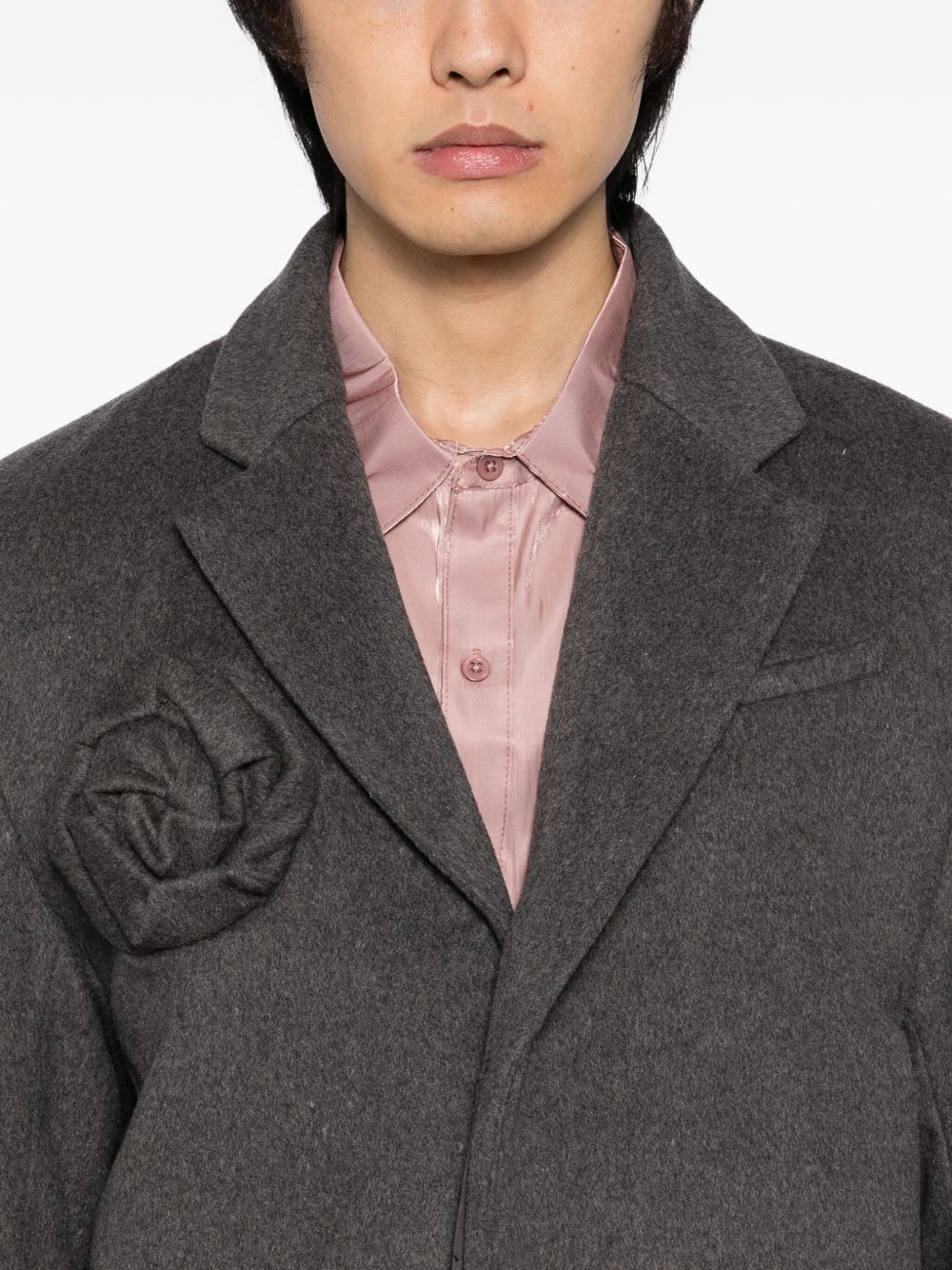 floral-embellishment coat - 5