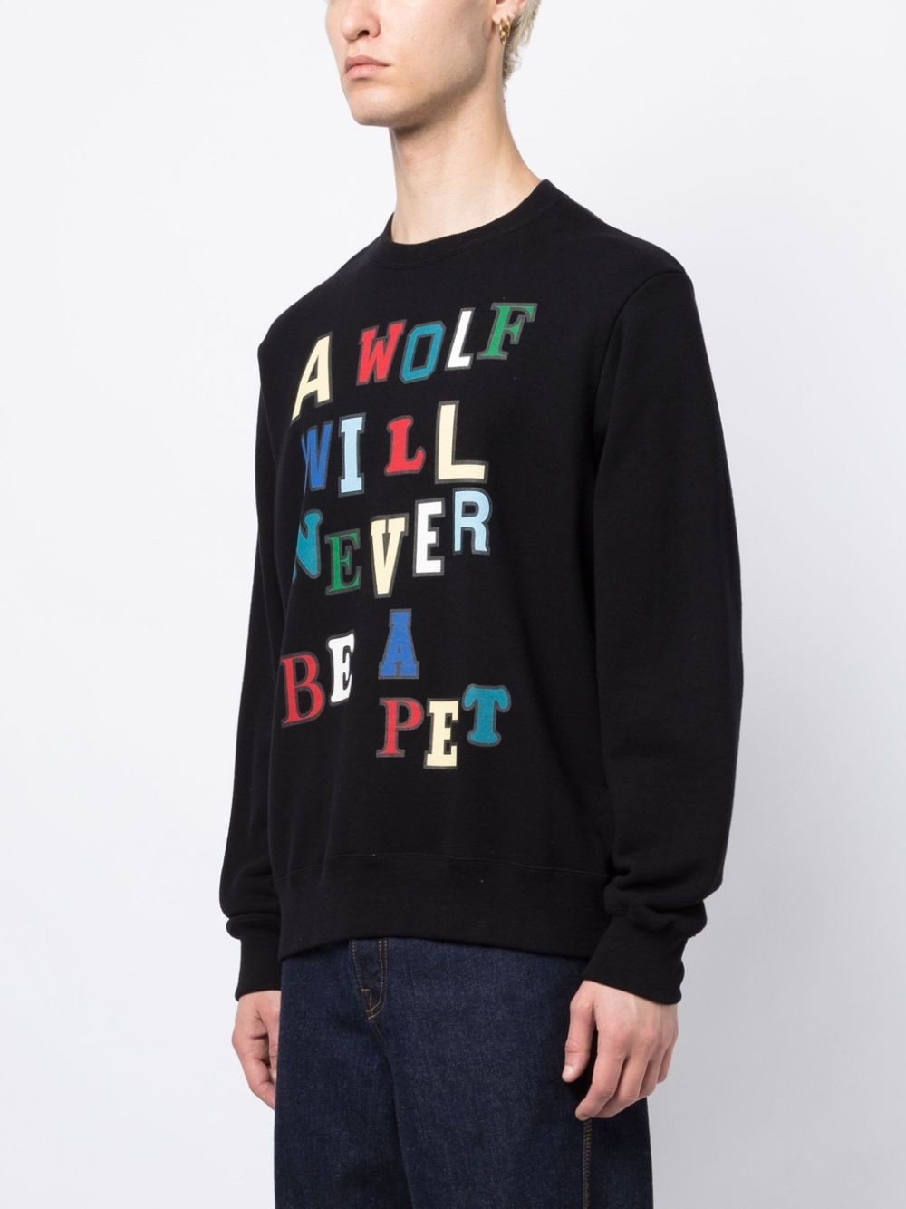 slogan-print crew-neck cotton T-shirt - 3