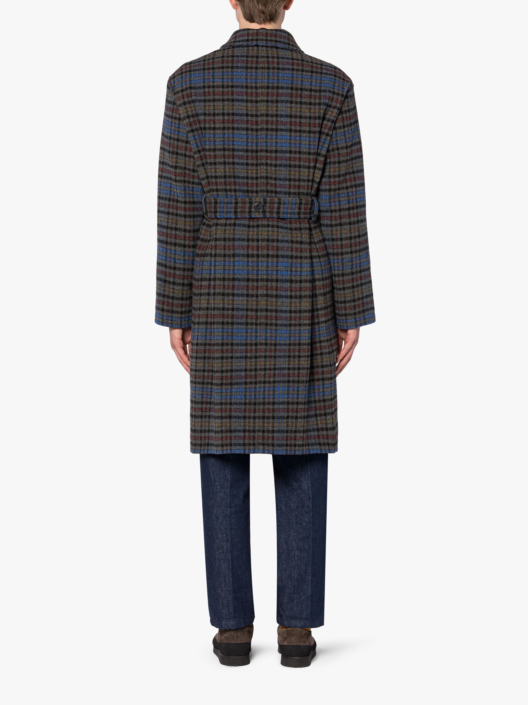 MILAN GREY CHECK WOOL COAT - 3