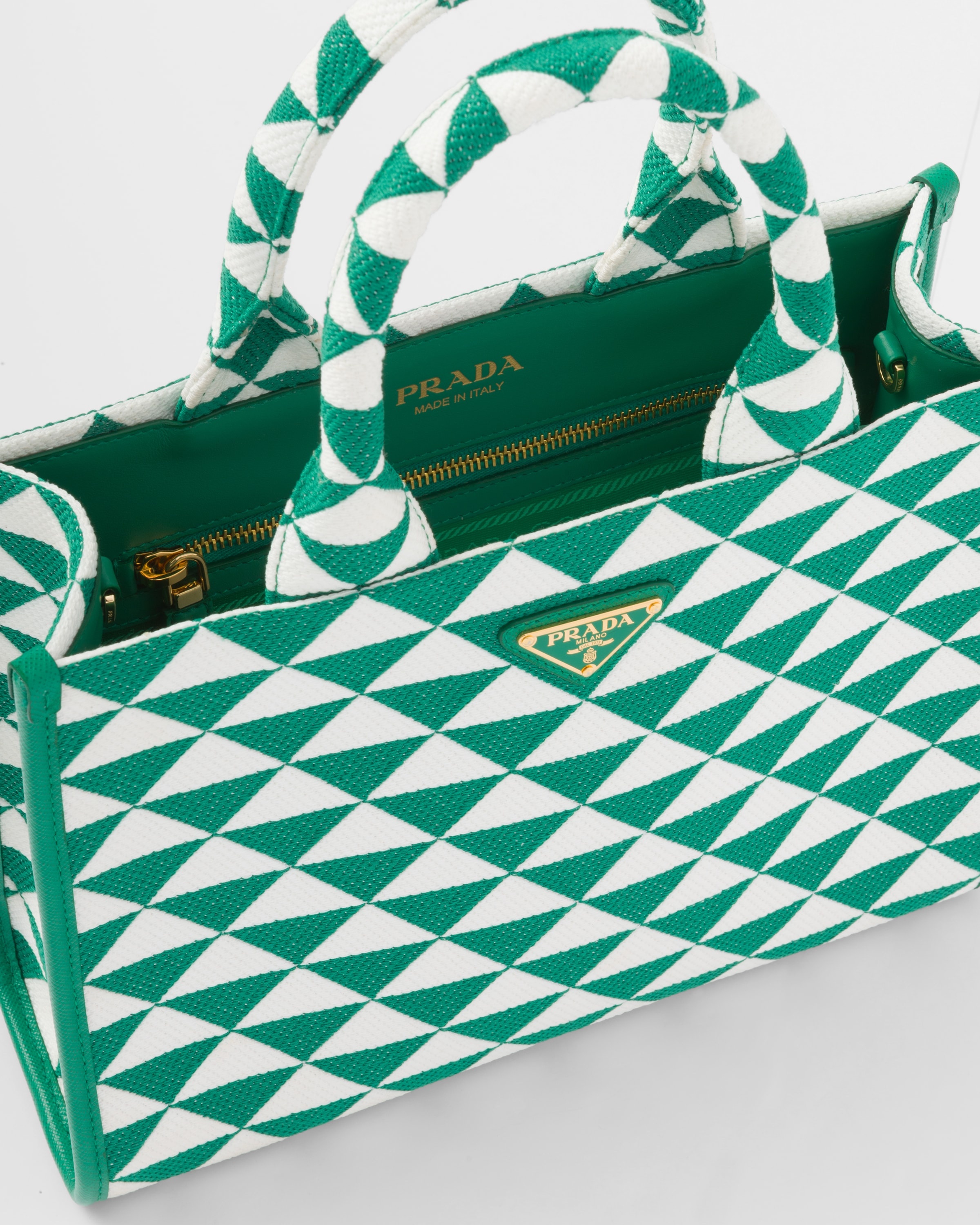 Small Prada Symbole embroidered fabric handbag - 5