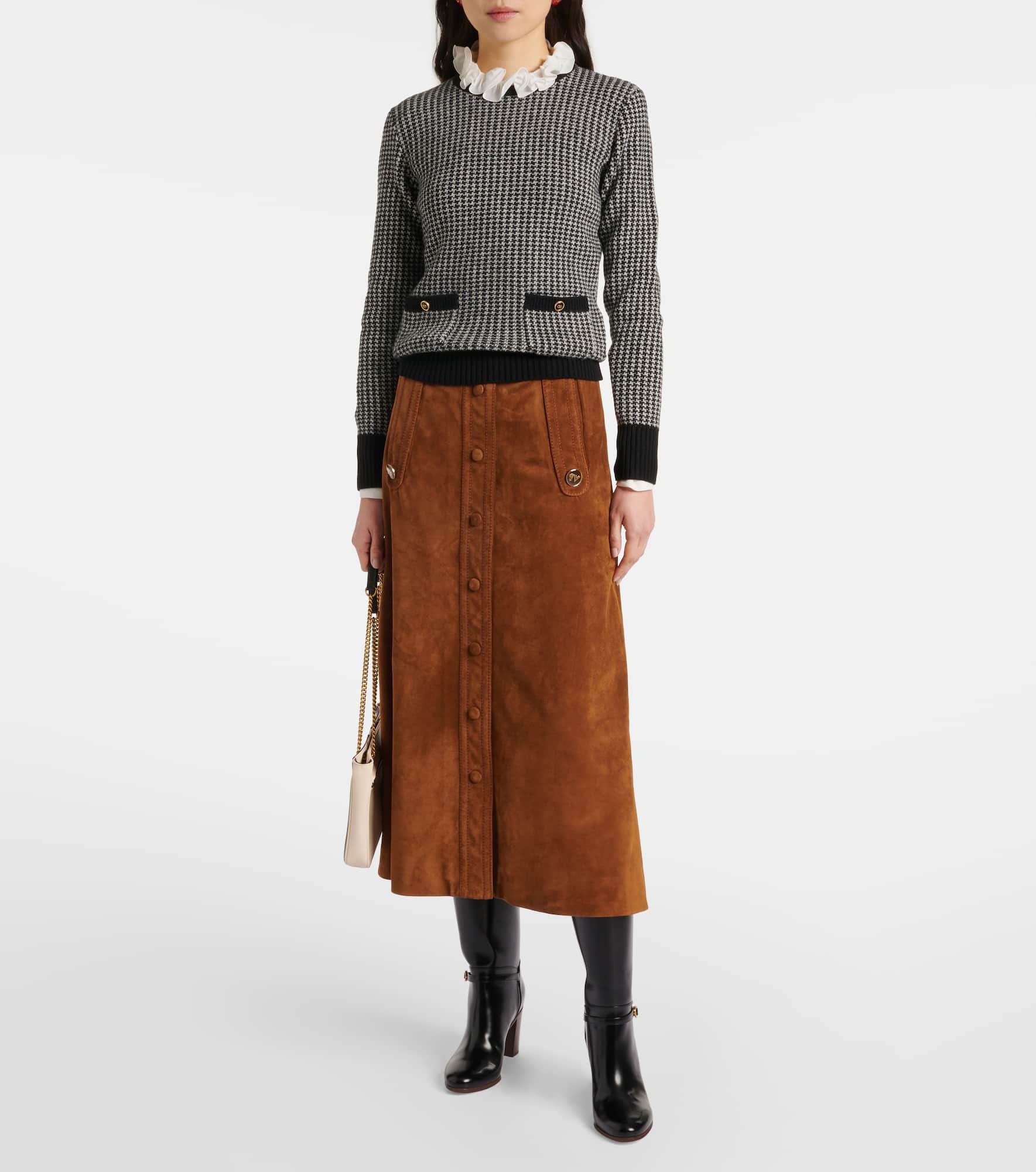 Houndstooth virgin wool sweater - 2