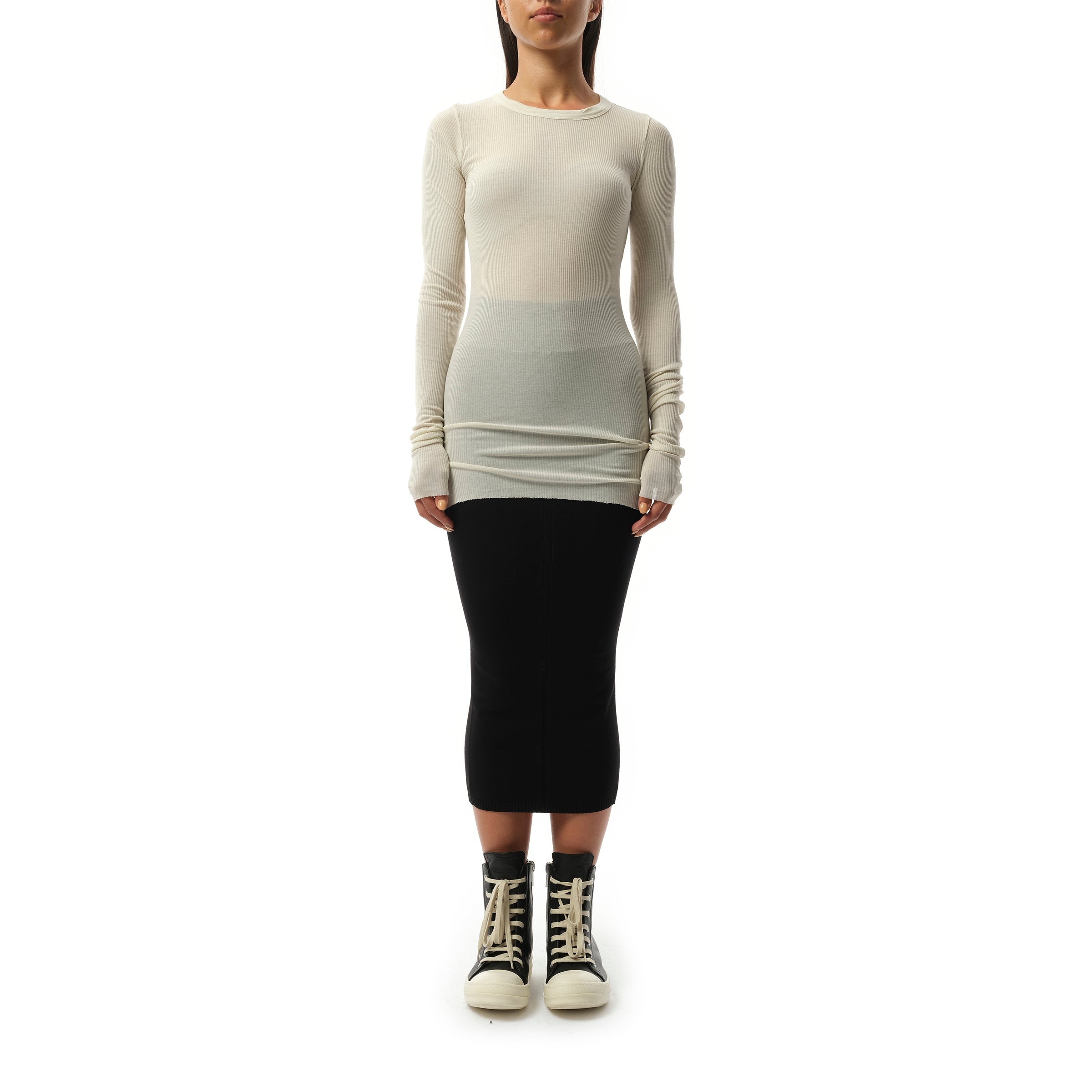 Rib Long Sleeve T-Shirt in Dinge - 4