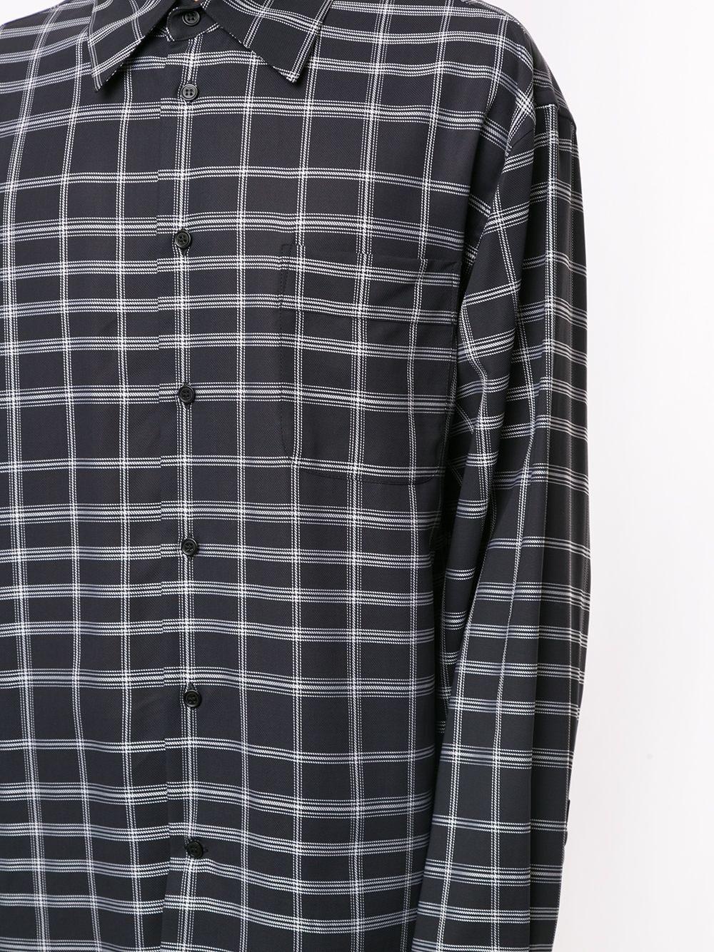 grid print button-up shirt - 5