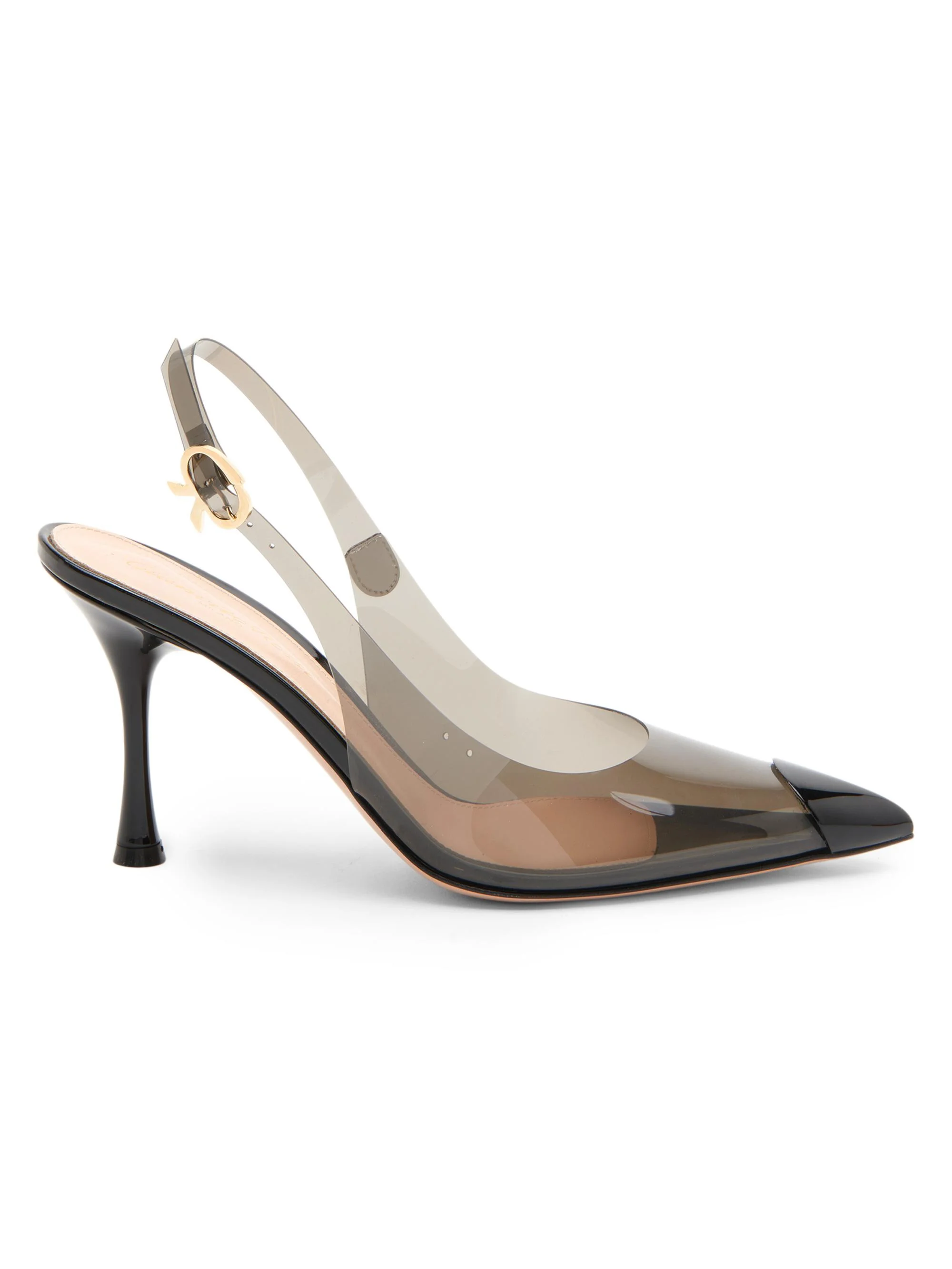 Women's 85MM Cap-Toe Slingback Pumps - Fume Black - 1