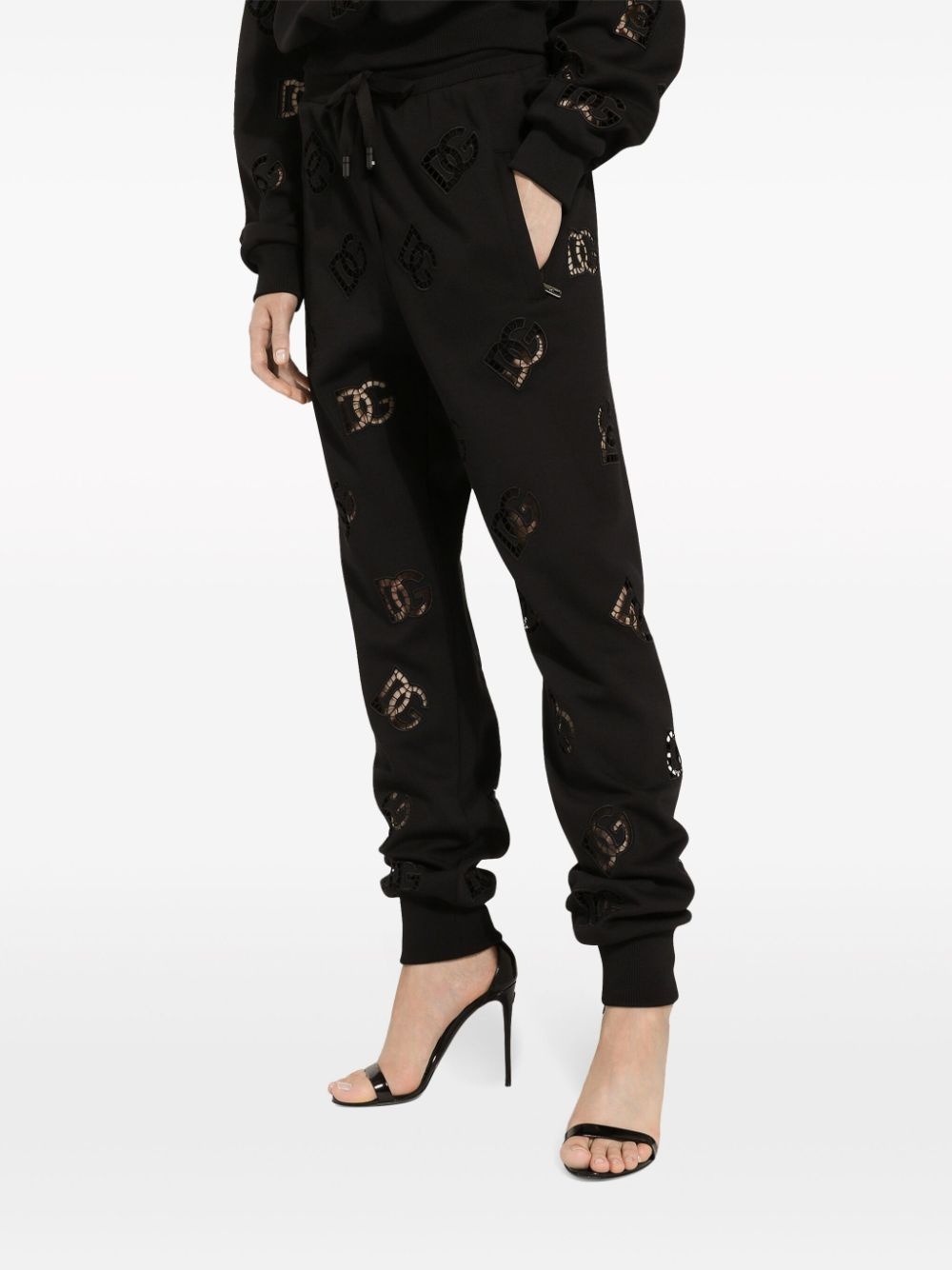 logo-embroidered drawstring-waistband track pants - 5