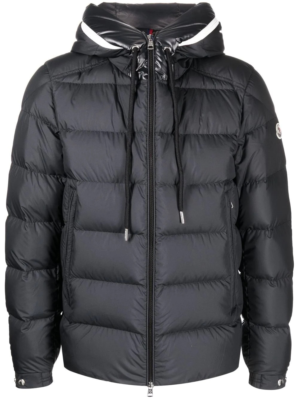 hooded feather down jacket - 1