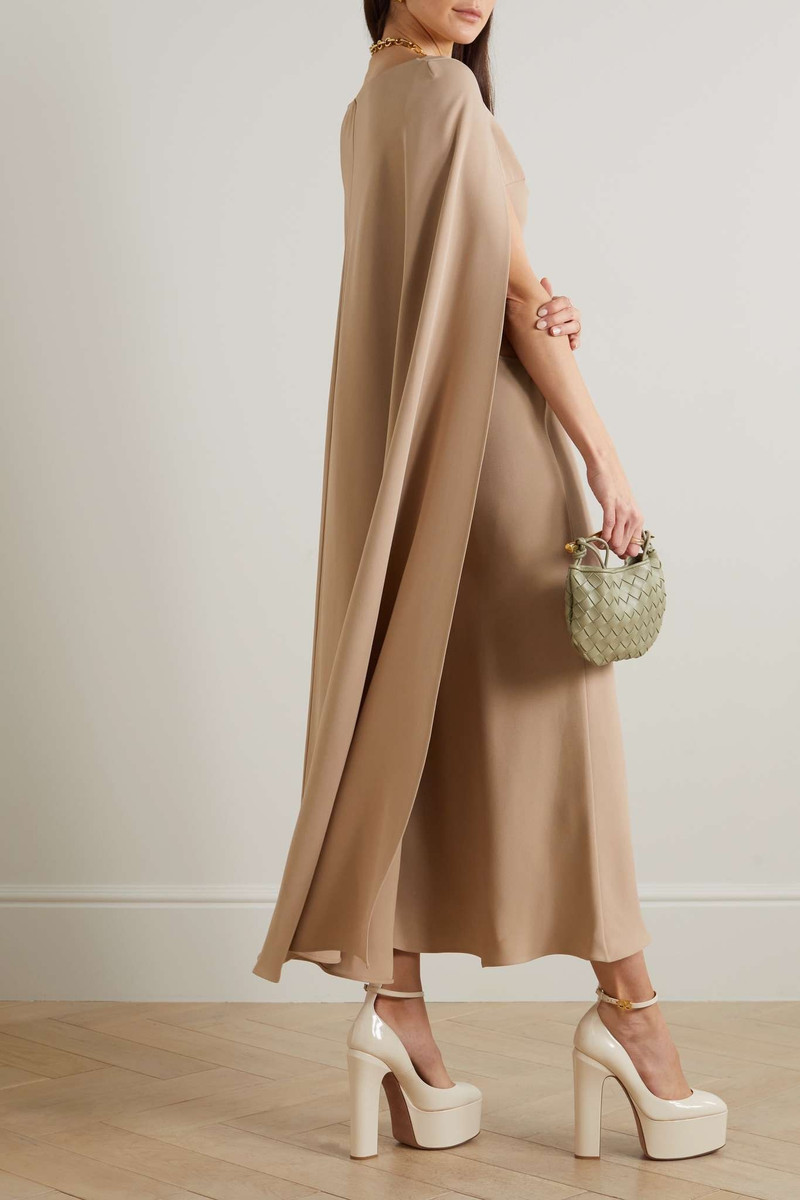 Cape-effect cutout silk midi dress 3