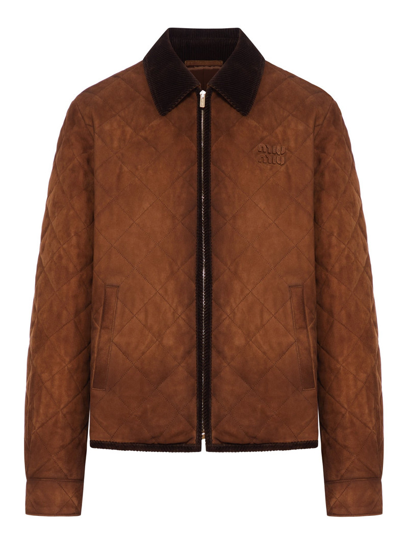 Miu Miu SUEDE JACKET WITH VELVET COLLAR outlook