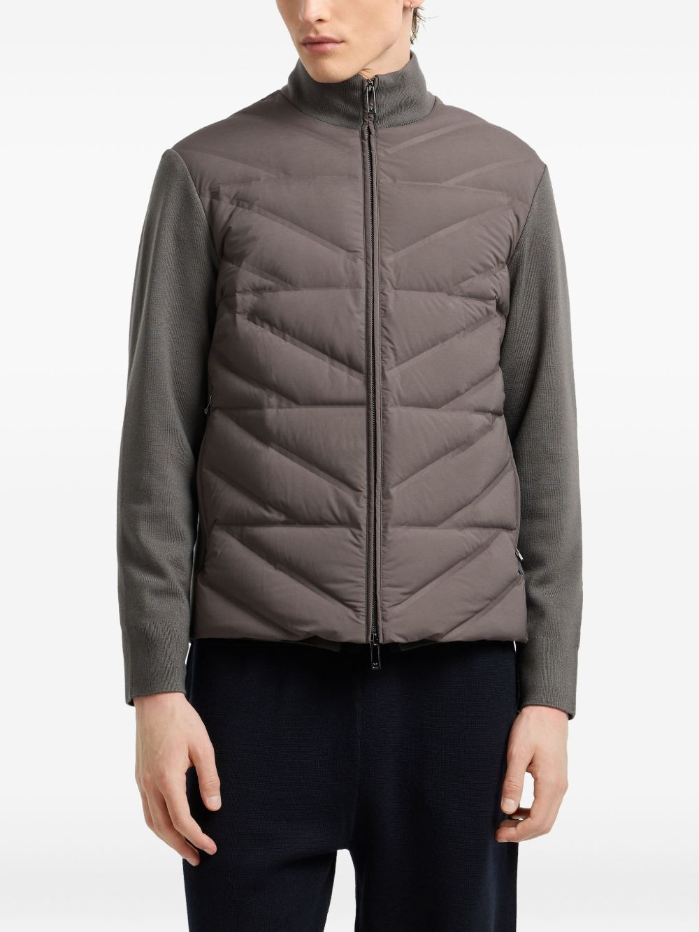 quilted panelled padded jacket - 3