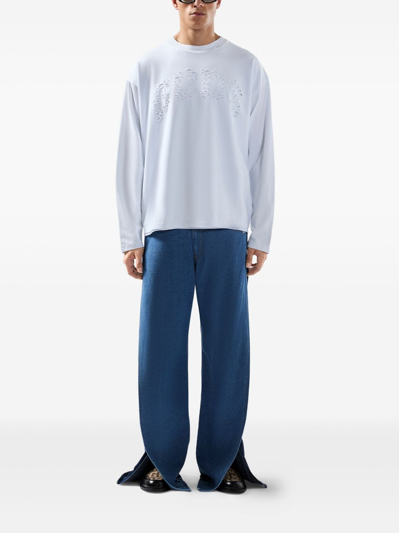 GCDS laser cut-logo long-sleeved T-shirt outlook