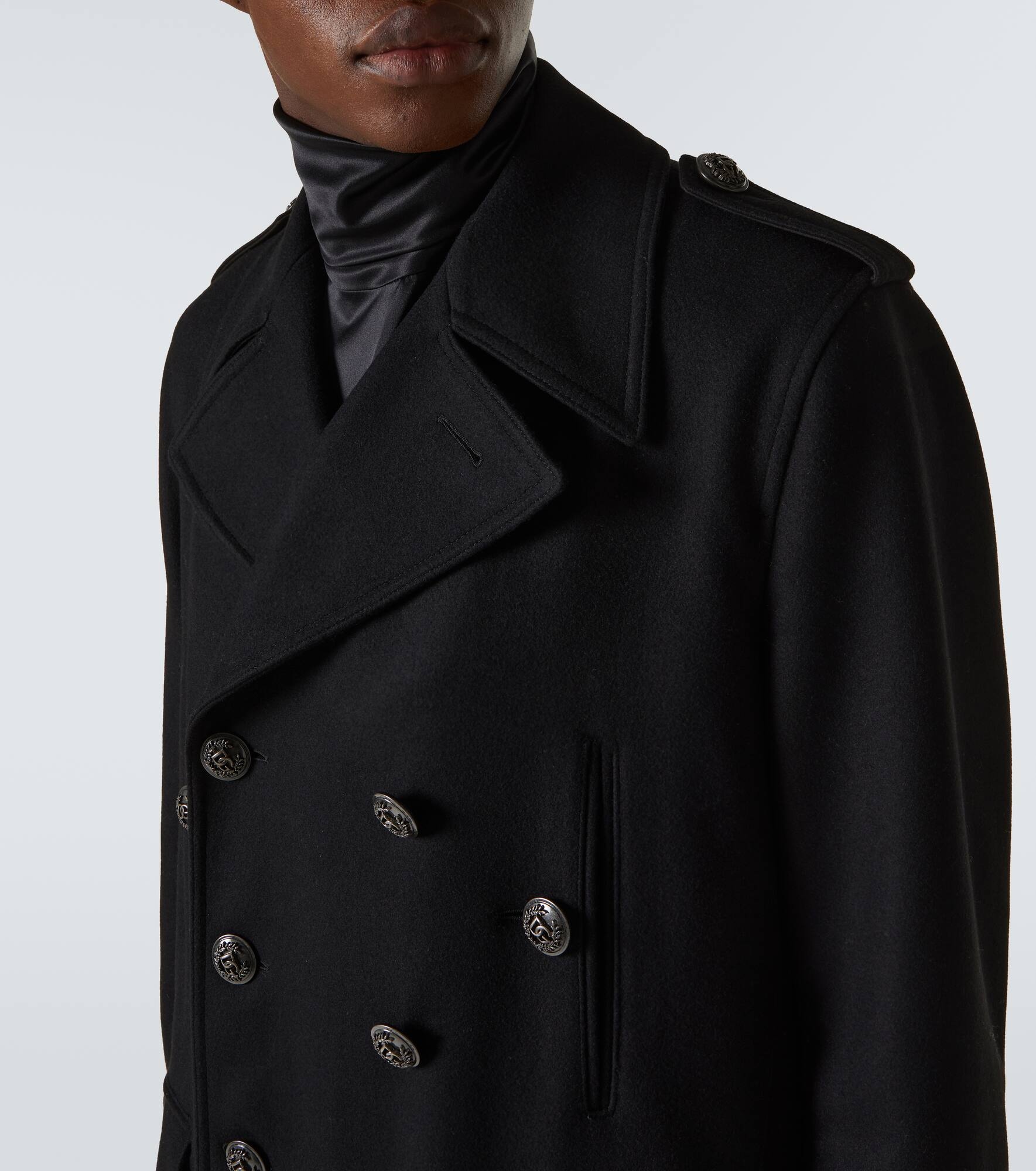Double-breasted wool-blend coat - 6