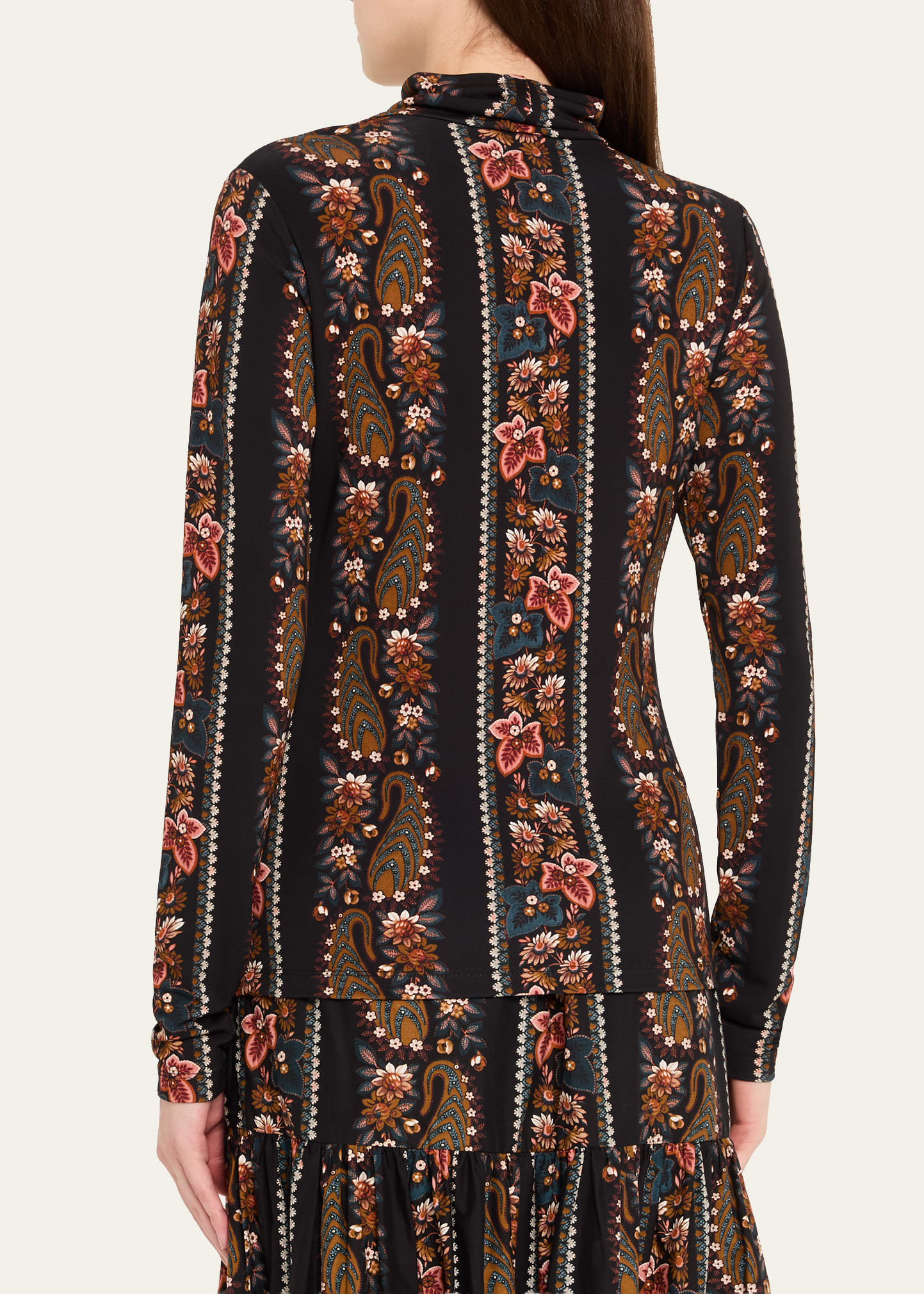 Suzie Moody Floral Long-Sleeve Turtleneck Top - 3