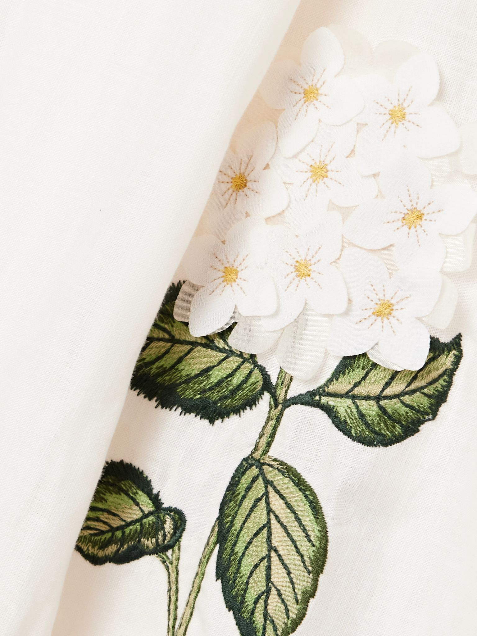 Tangelo appliquéd embroidered linen maxi skirt Cream - 4