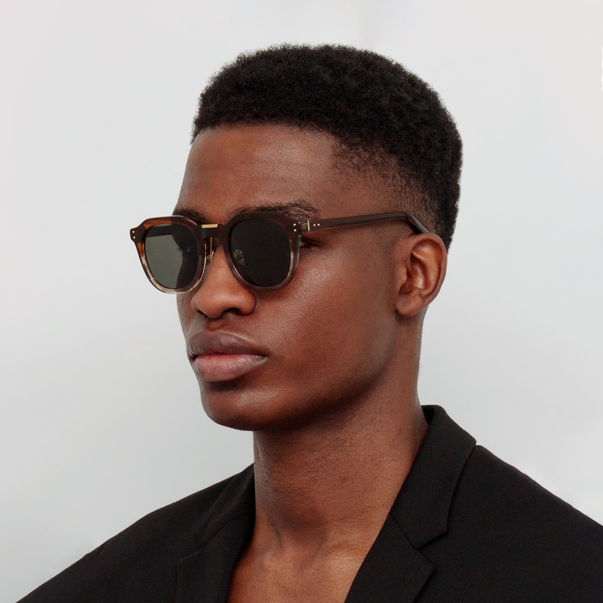 MEN'S FLETCHER ANGULAR SUNGLASSES IN CARAMEL HORN - 5
