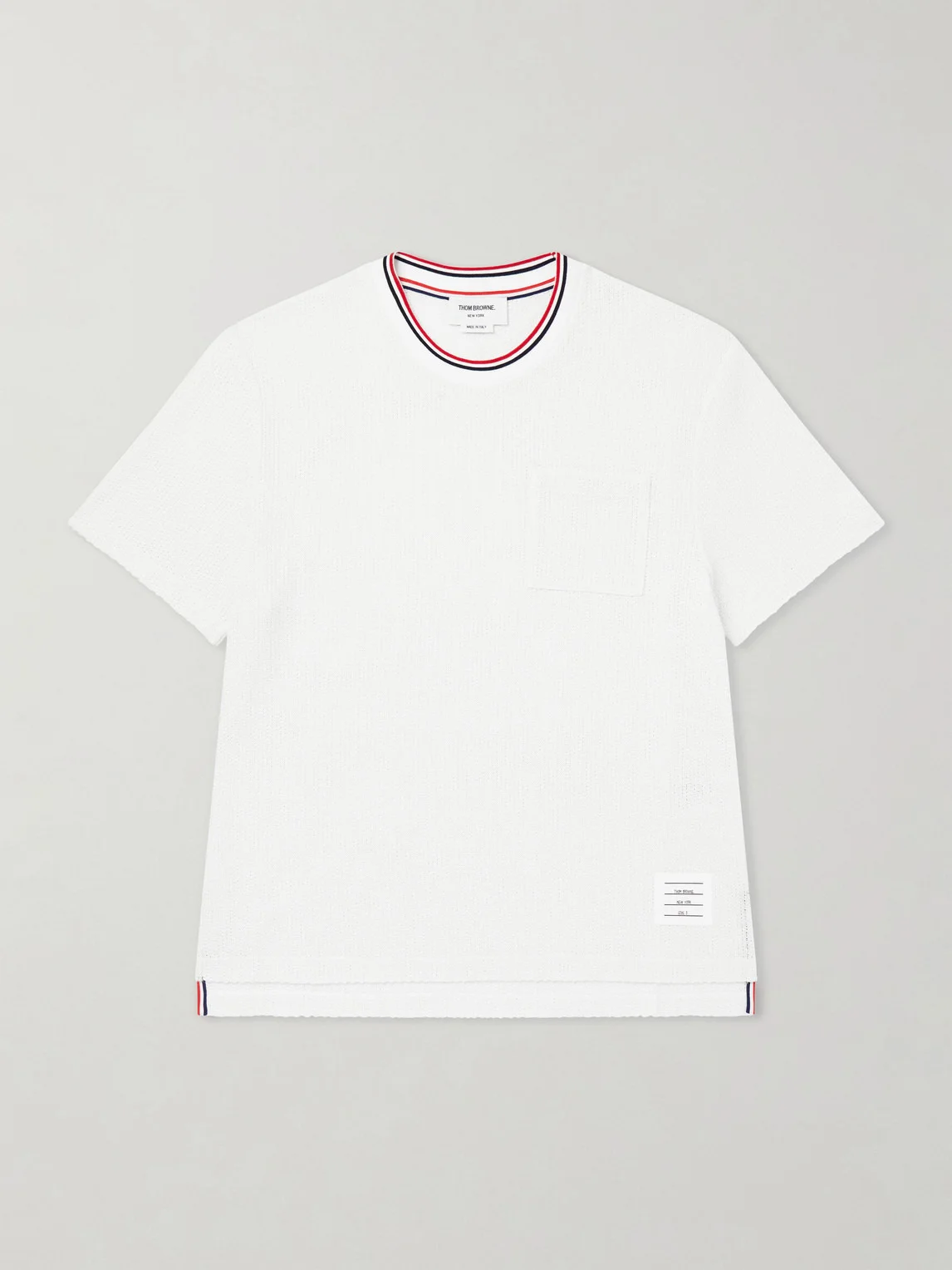 Pointelle-Knit Cotton and Linen-Blend T-Shirt - 1