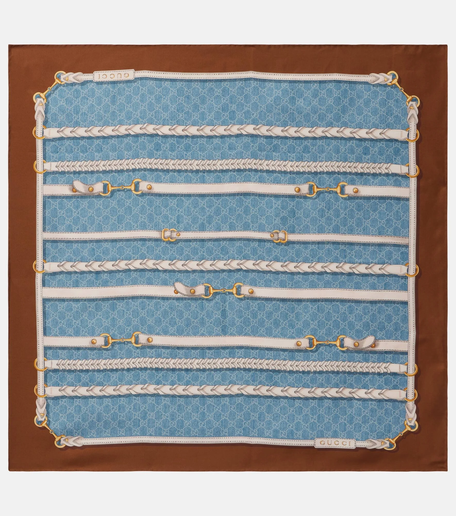 Horsebit silk twill scarf - 1