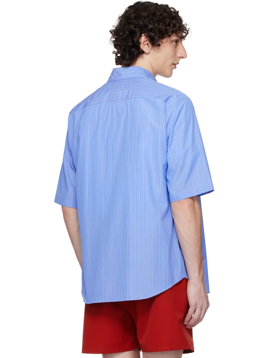 Blue Suvin High Count Cloth Stripe Shirt - 3