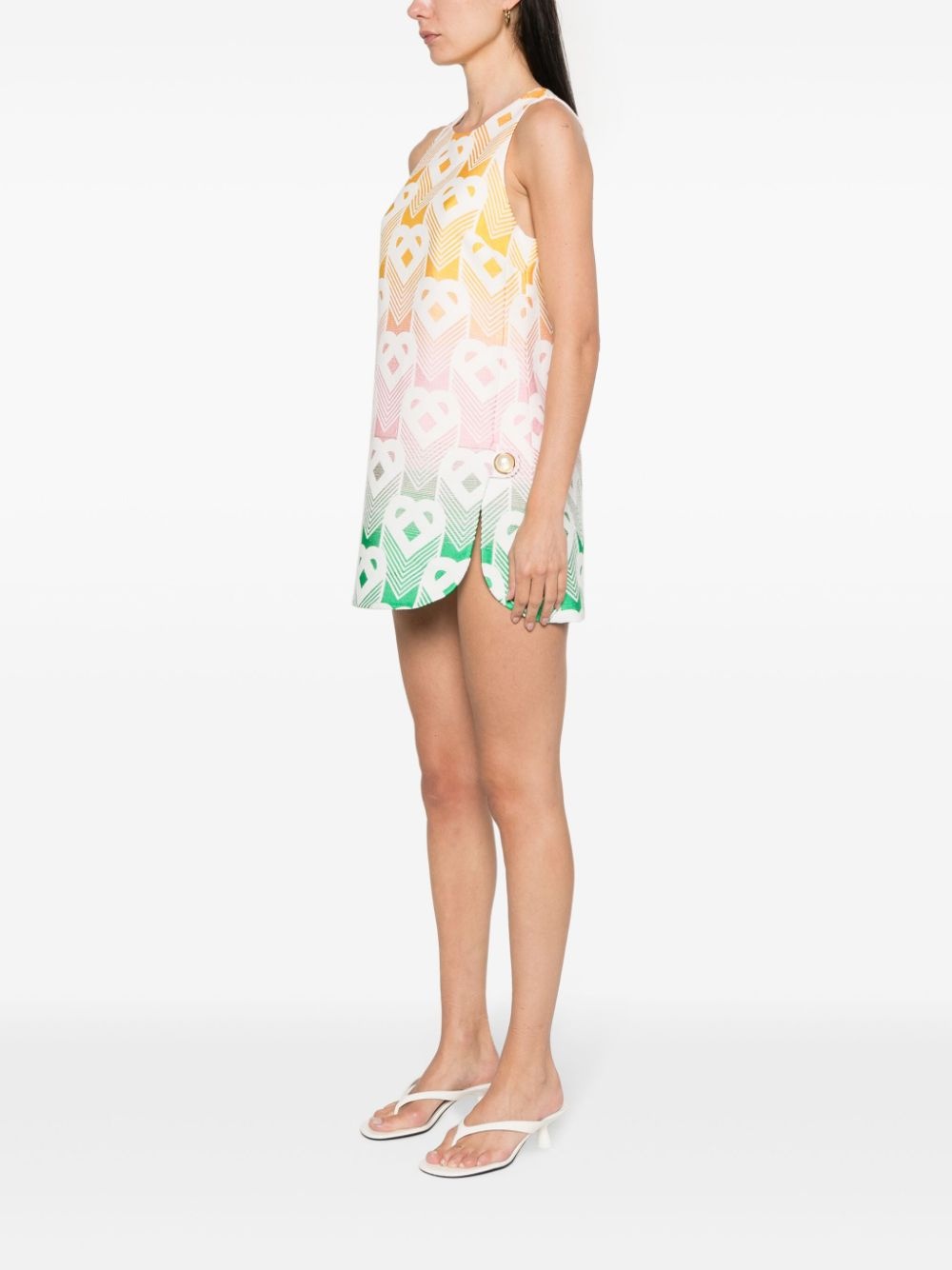 monogram-jacquard gradient mini dress - 3