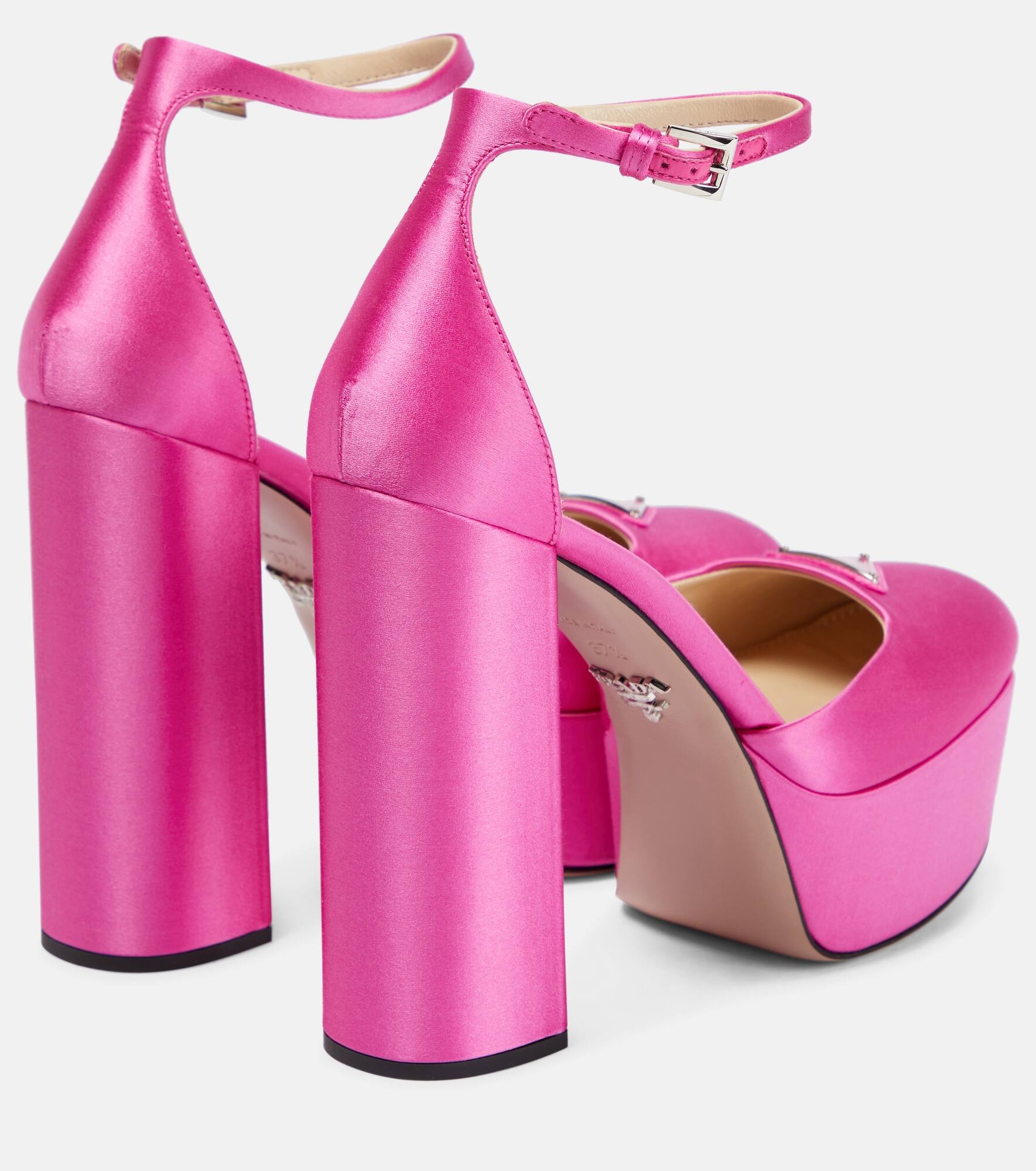 Satin platform pumps - 3
