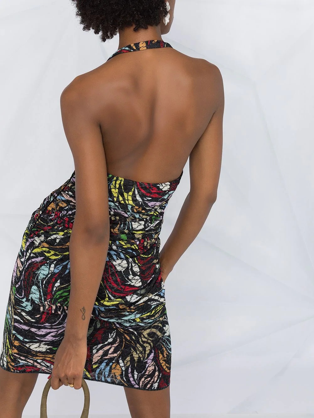 abstract-print halterneck dress - 3