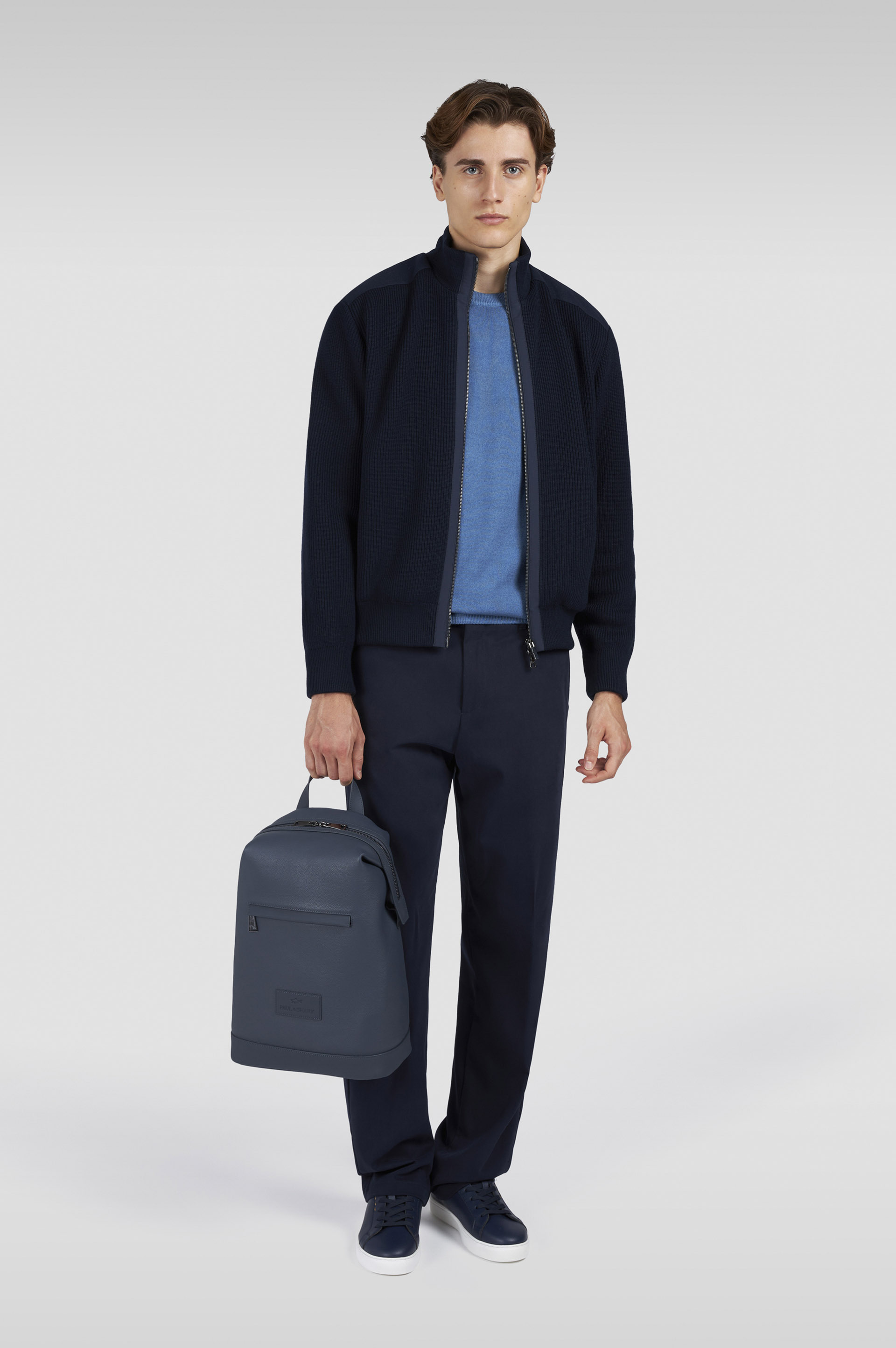 ZIP-UP CARDIGAN IN SOFT COOL TOUCH WOOL WITH TYPHOON® RE-4X4 STRETCH DETAILS - 2