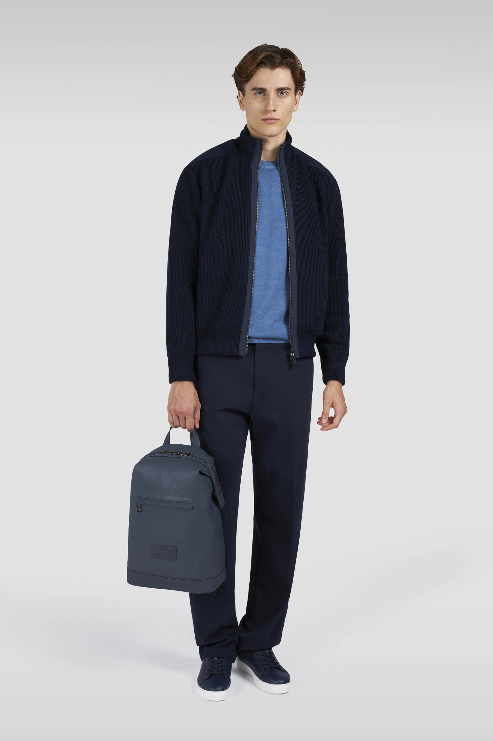 ZIP-UP CARDIGAN IN SOFT COOL TOUCH WOOL WITH TYPHOON® RE-4X4 STRETCH DETAILS - 1