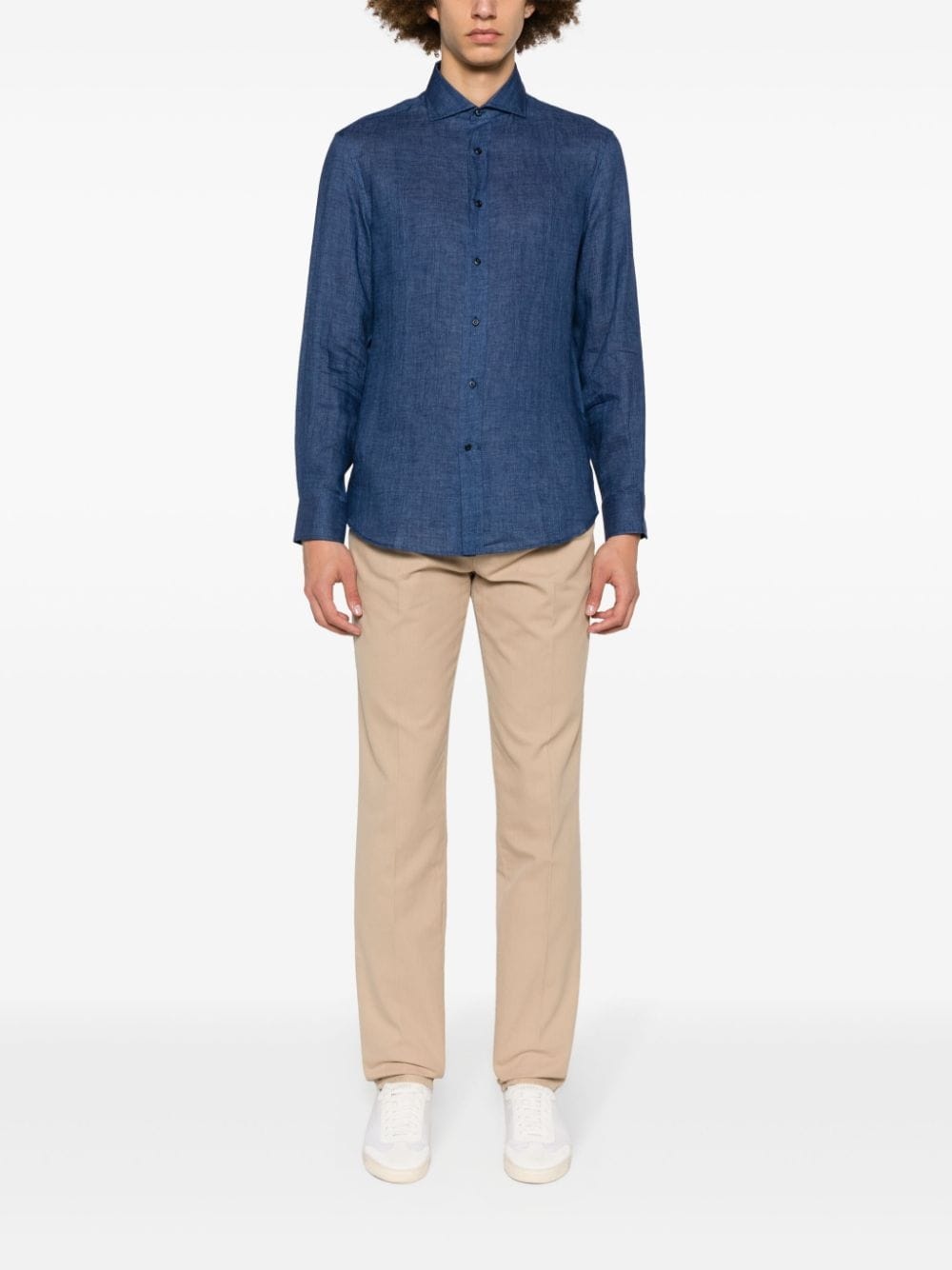 buttoned-up linen shirt - 2