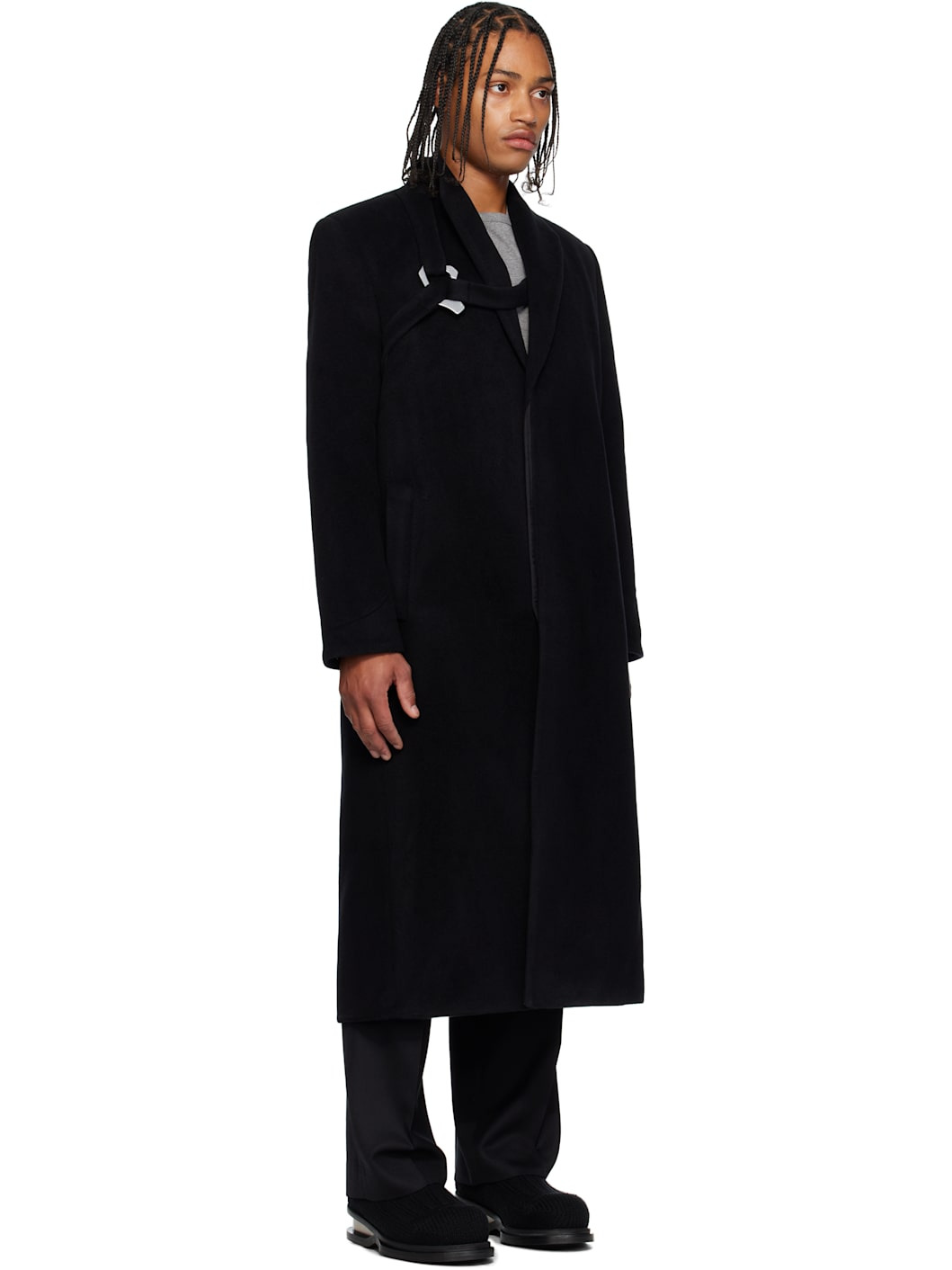 Black Titan Wool Coat - 2