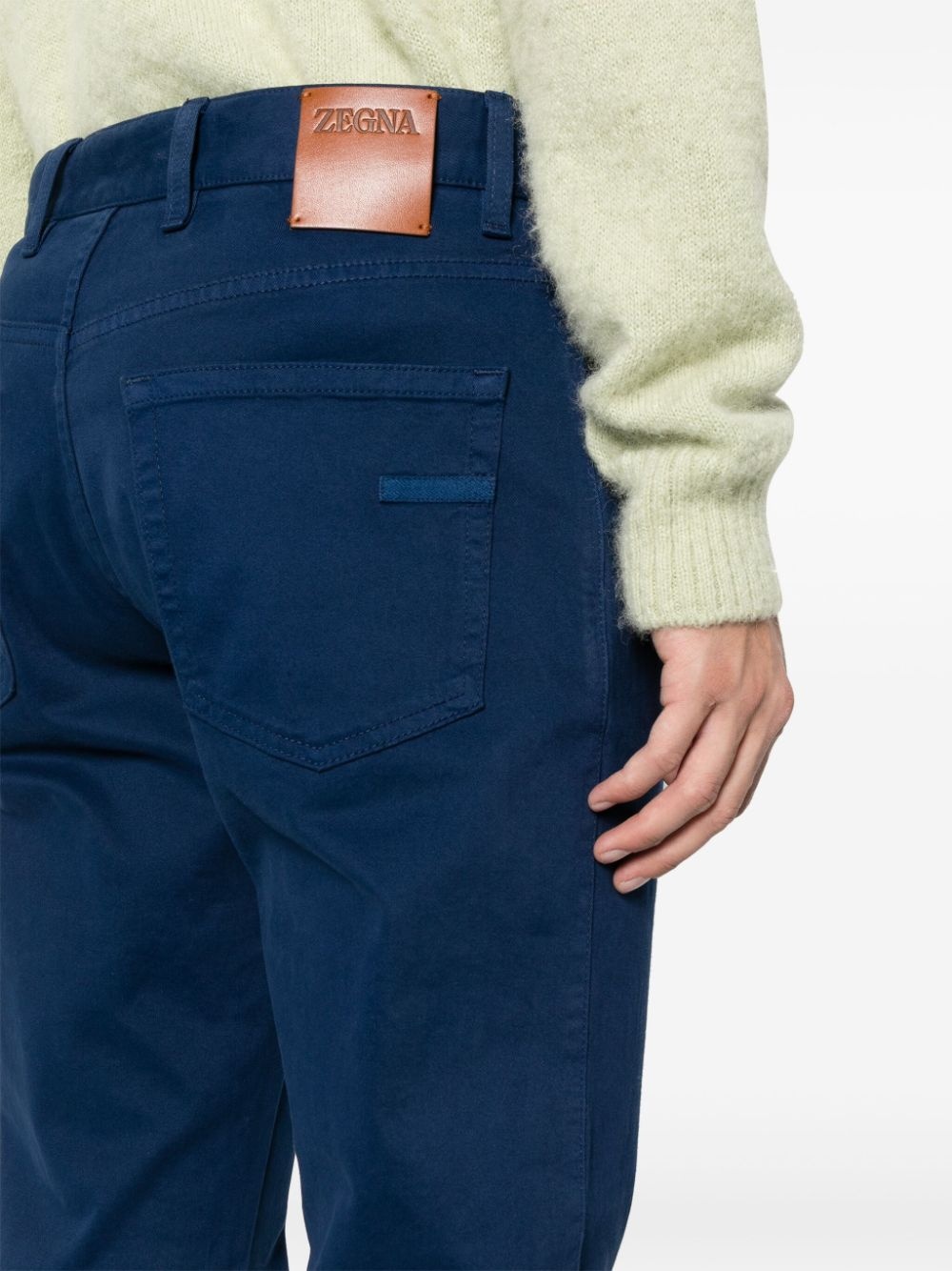 cotton straight-leg trousers - 5