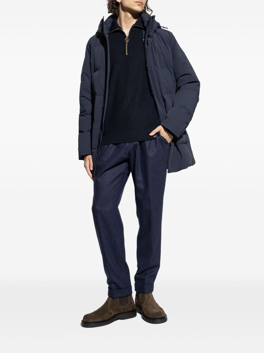 wool blend straight-leg trousers - 2